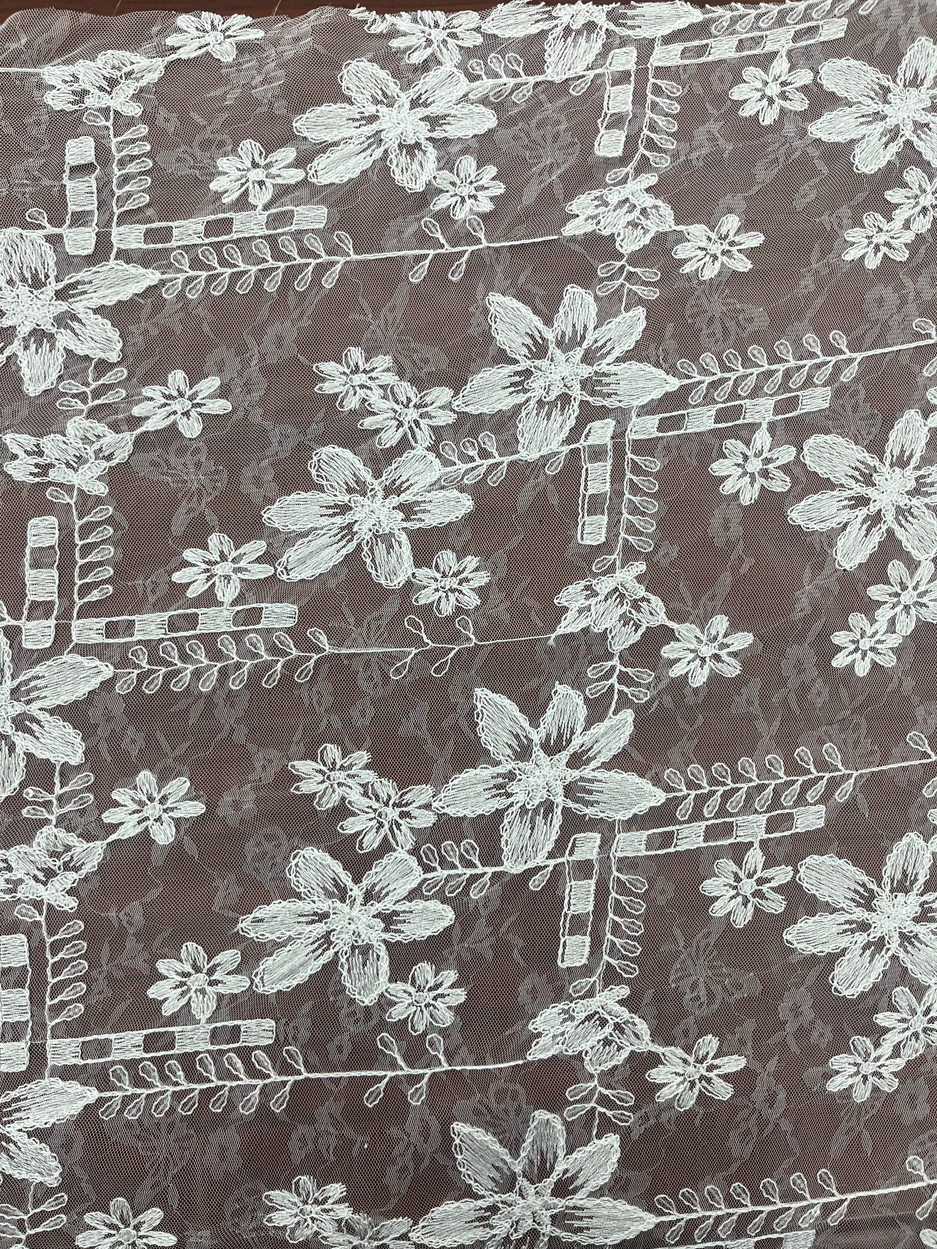 Foliage and Flowers Pattern Plain Embroidery  HKP10067-A101  