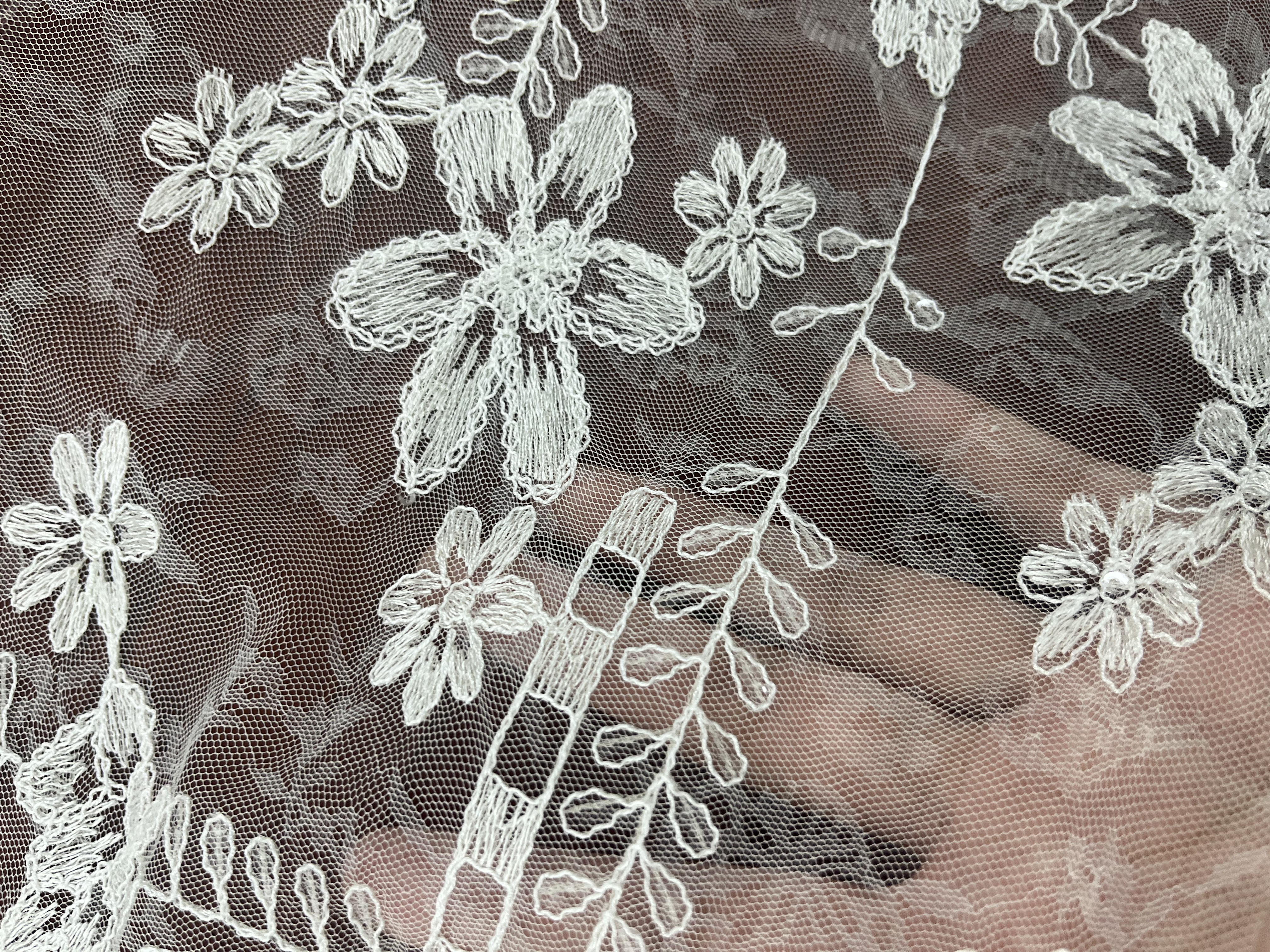Foliage and Flowers Pattern Plain Embroidery  HKP10067-A101  