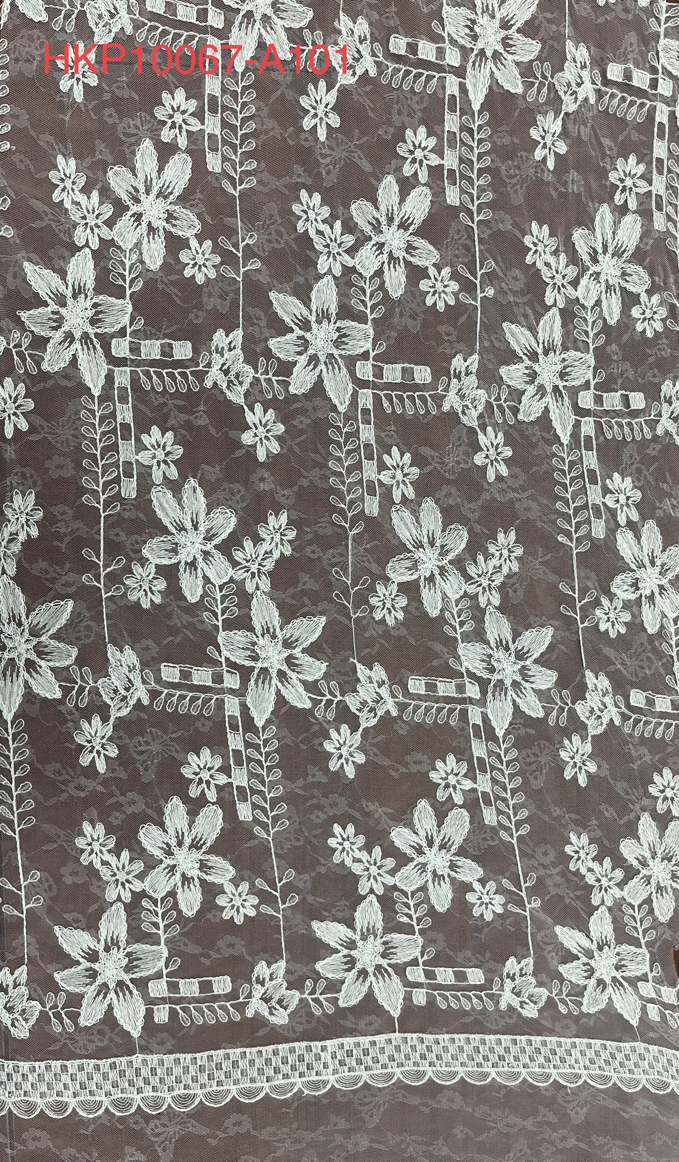Foliage and Flowers Pattern Plain Embroidery  HKP10067-A101  