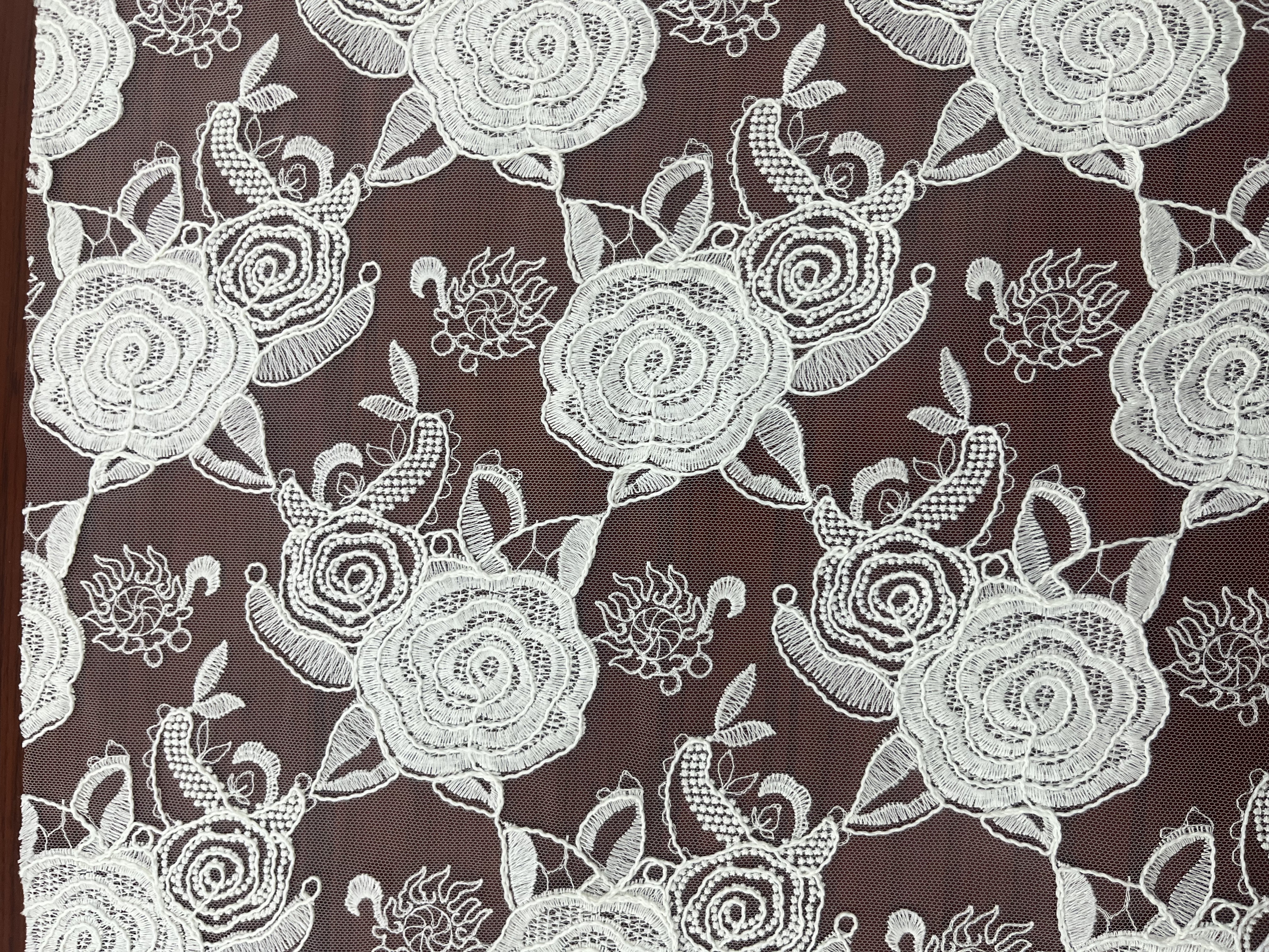 Romance Rose Pattern Plain Embroidery HKP10069-W501  