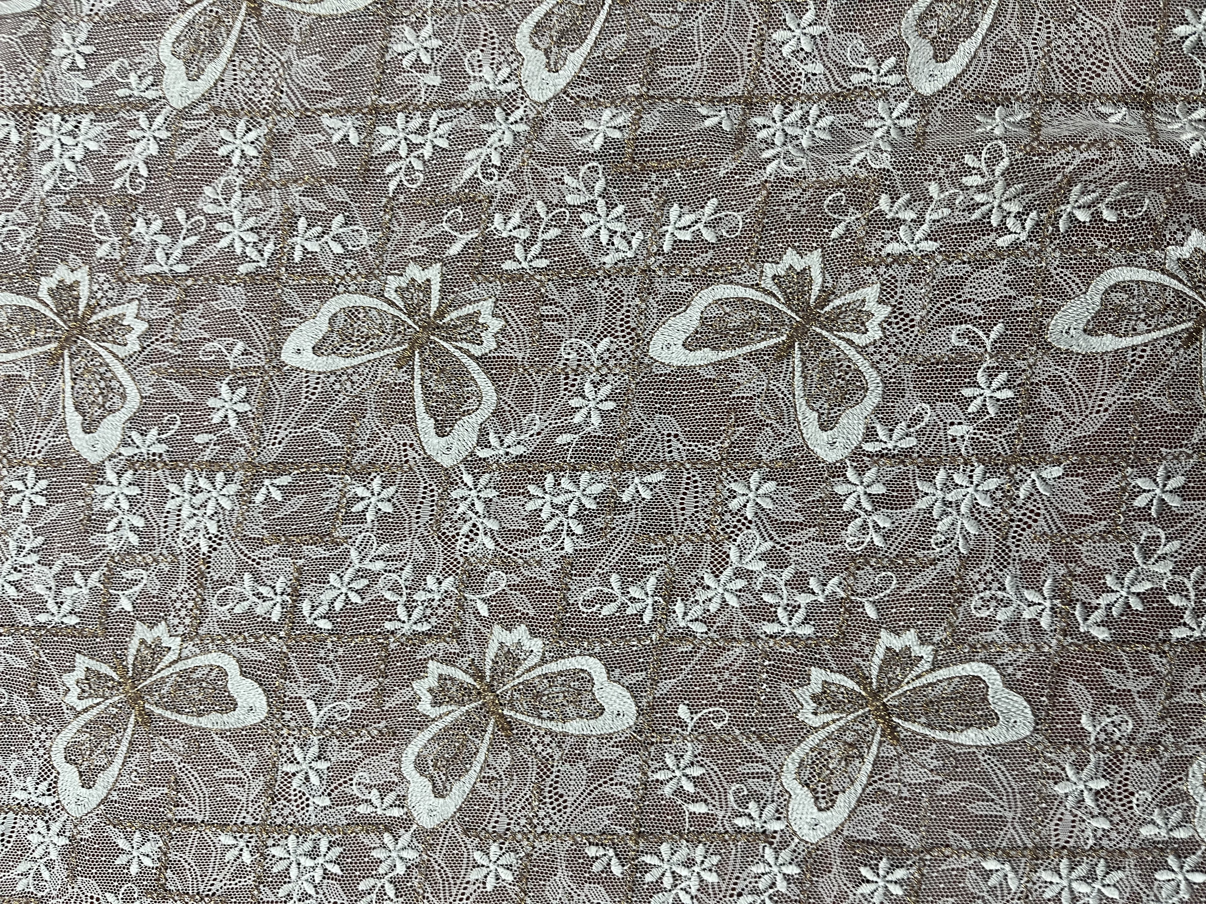 Designable Butterfly Pattern Lace Fabric L-DX-10073  