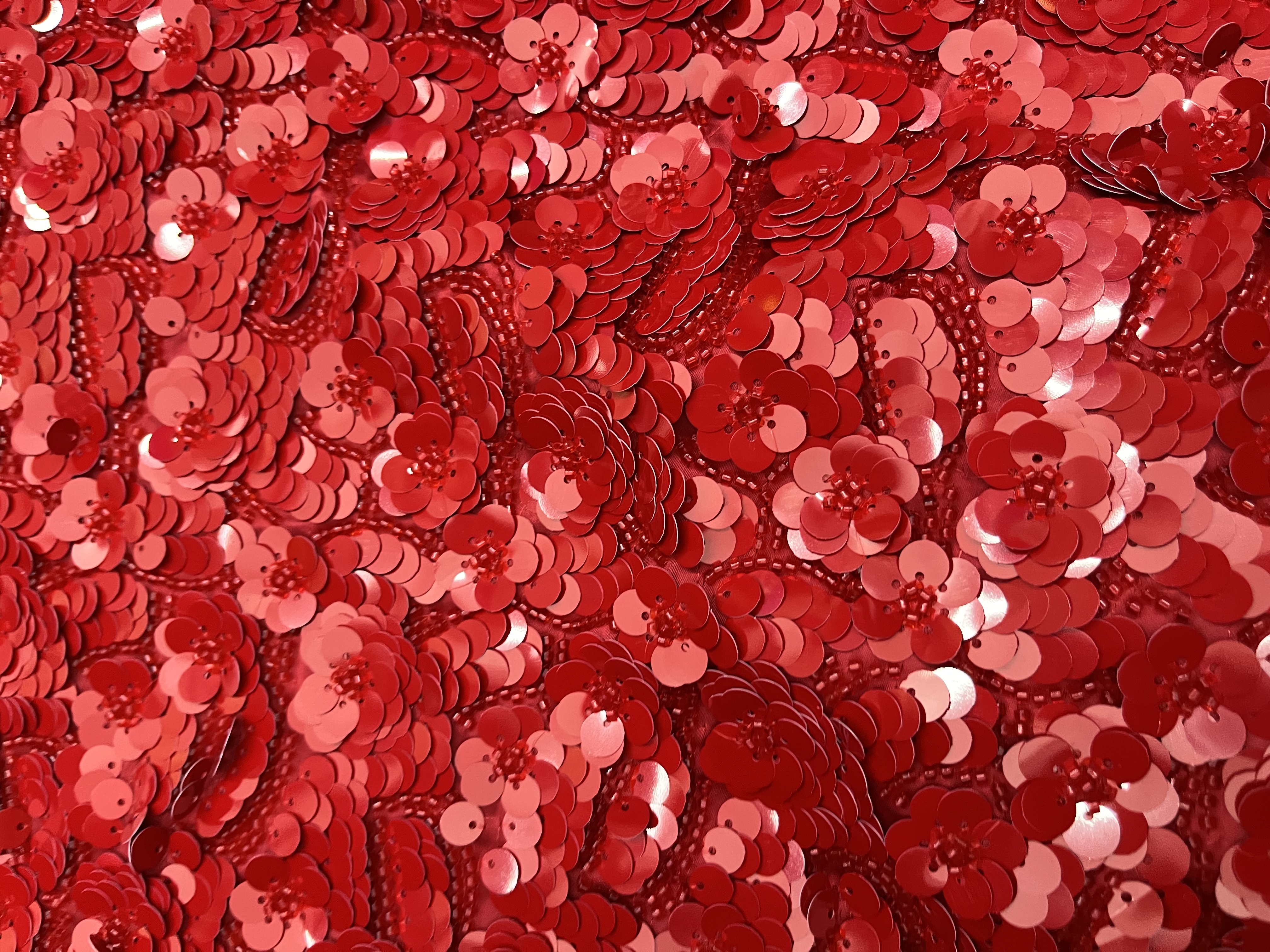 Creative Covered in Red sequins Fabric Embroidery  HKZ10133-B601  