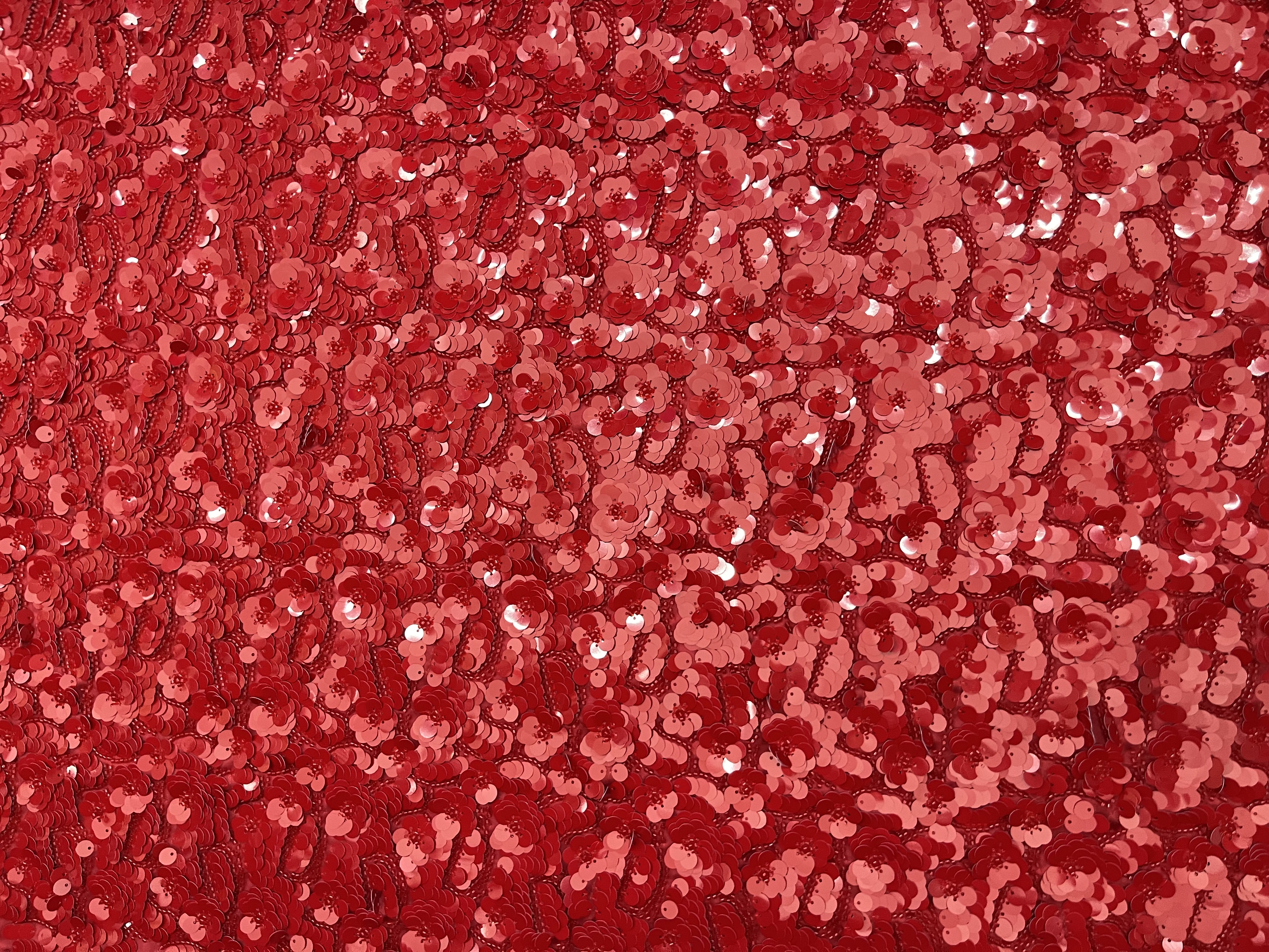Creative Covered in Red sequins Fabric Embroidery  HKZ10133-B601  