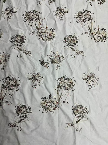 New Styles Fashion Multi-colored Sequins Embroidery Fabric HKZ10132  new styles embroidery fabric,sequins embroidery