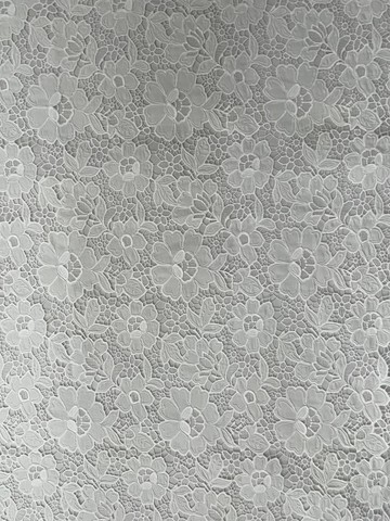 White Flower Pattern with Chiffon Fabric Laser Cutting Embroidery Lace HKH10088  Laser Cutting Embroidery Lace,cotton fabric,wedding dress fabric