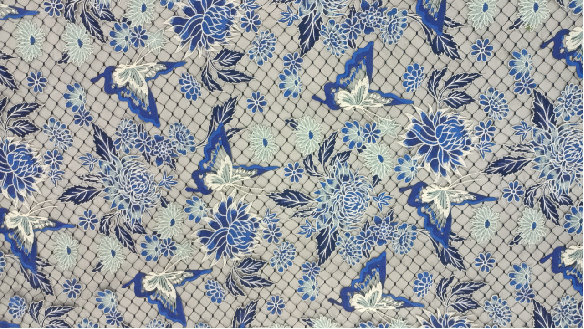 Intricate Design with Blue And White Patterns Chemical Lace Embroidery Fabric HKC10203  colorful patterns,beautiful flowers embroidery,Chemical Lace