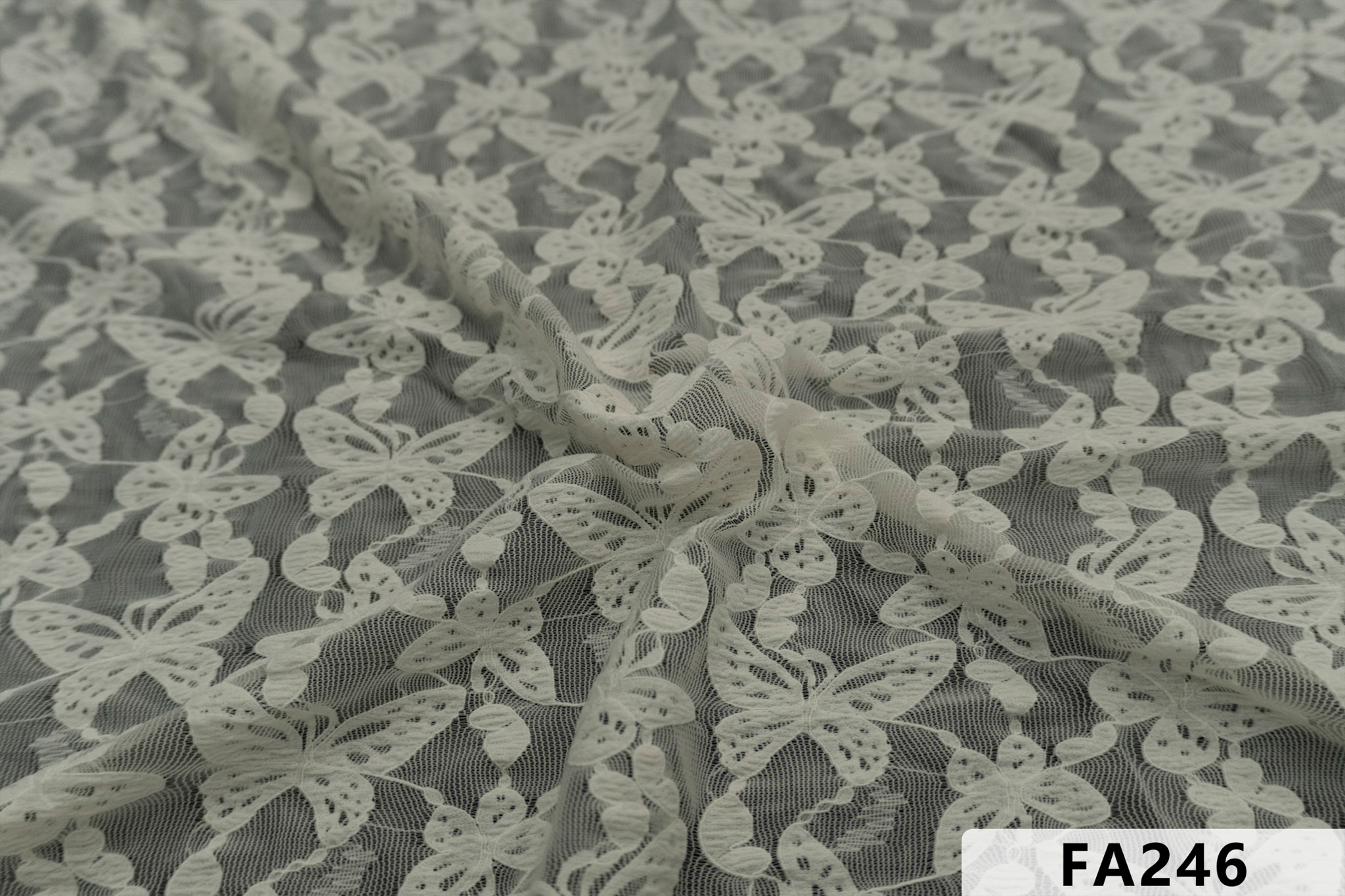 Wrinkle Fabric Embroidery With ButterFly Patterns  FA246  sequins embroidery factory