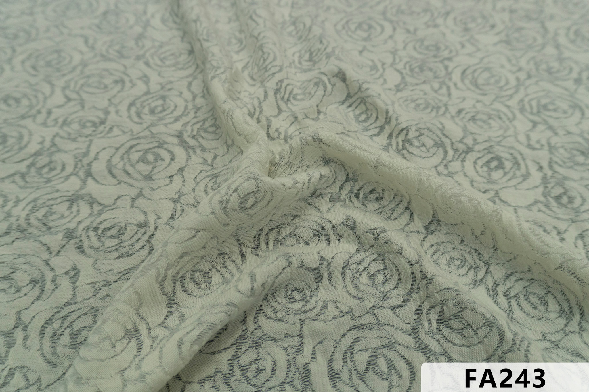 Simple Wrinkle Fabric Embroidery With Roses FA243  sequins embroidery factory