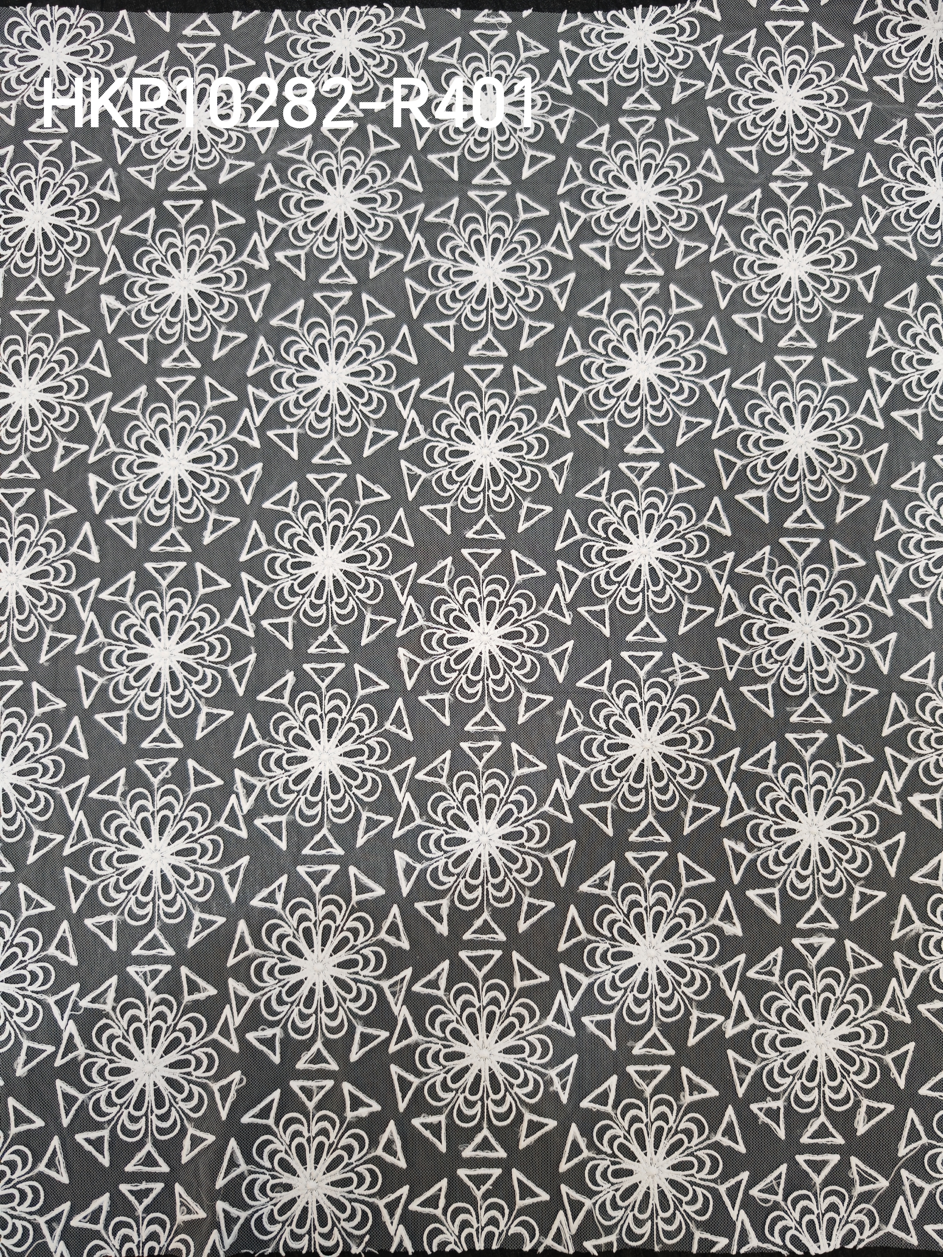 Geometric Rules Flower Patterns With Plain Embroidery HKP10282  sequins embroidery factory