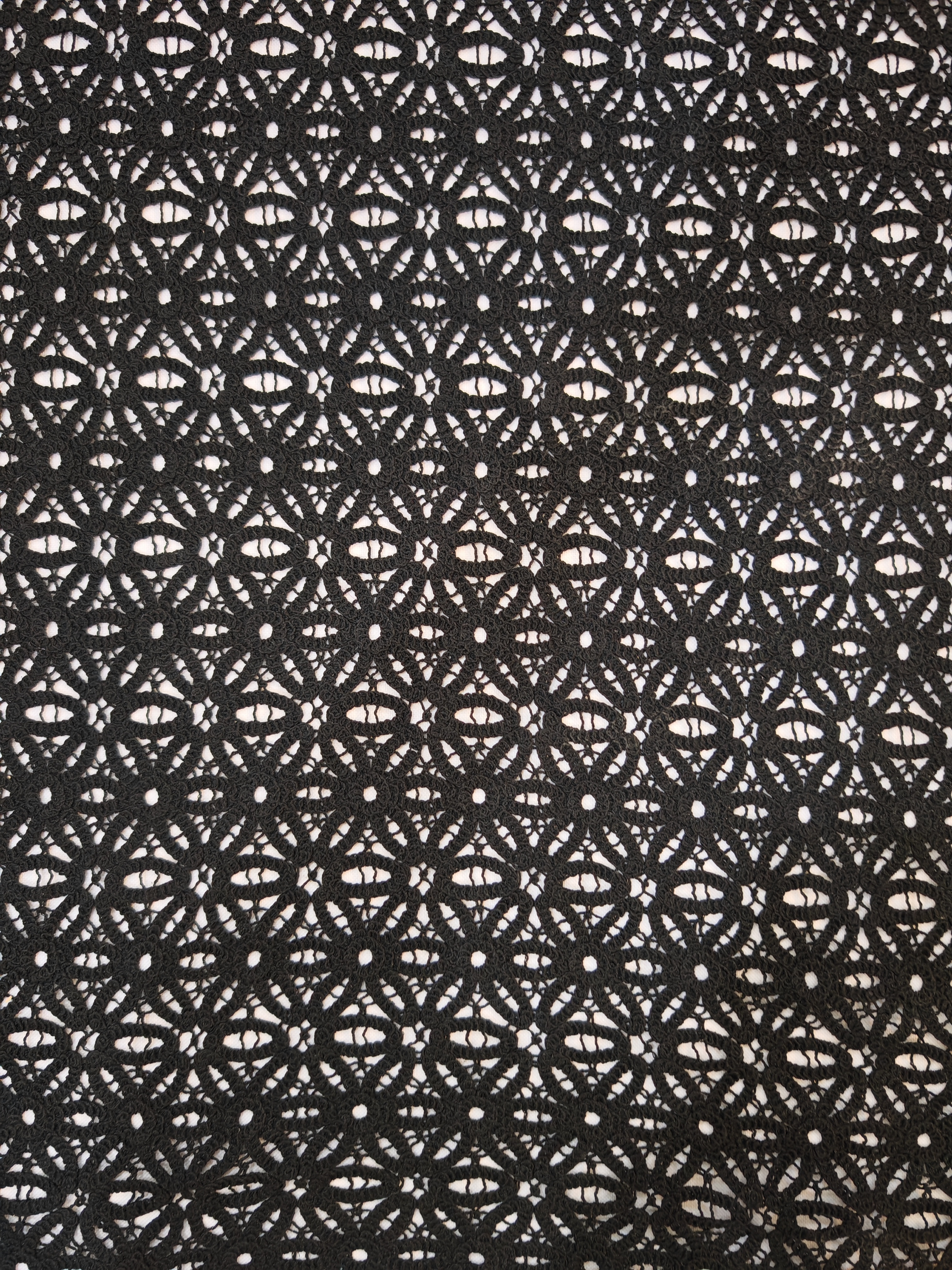 Black Flower Pattern With Cording Embroidery HKX10277  sequins embroidery factory