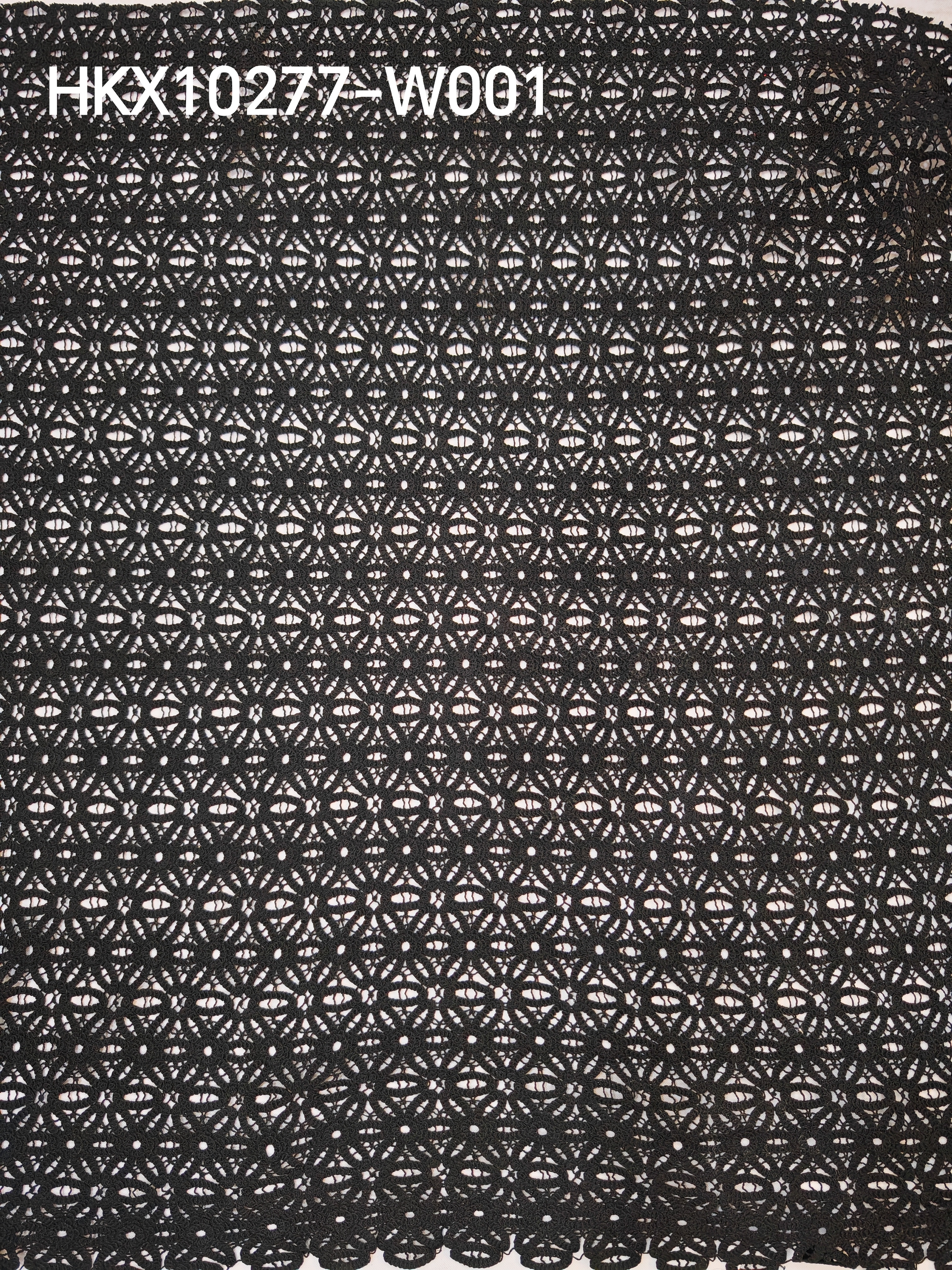 Black Flower Pattern With Cording Embroidery HKX10277  sequins embroidery factory