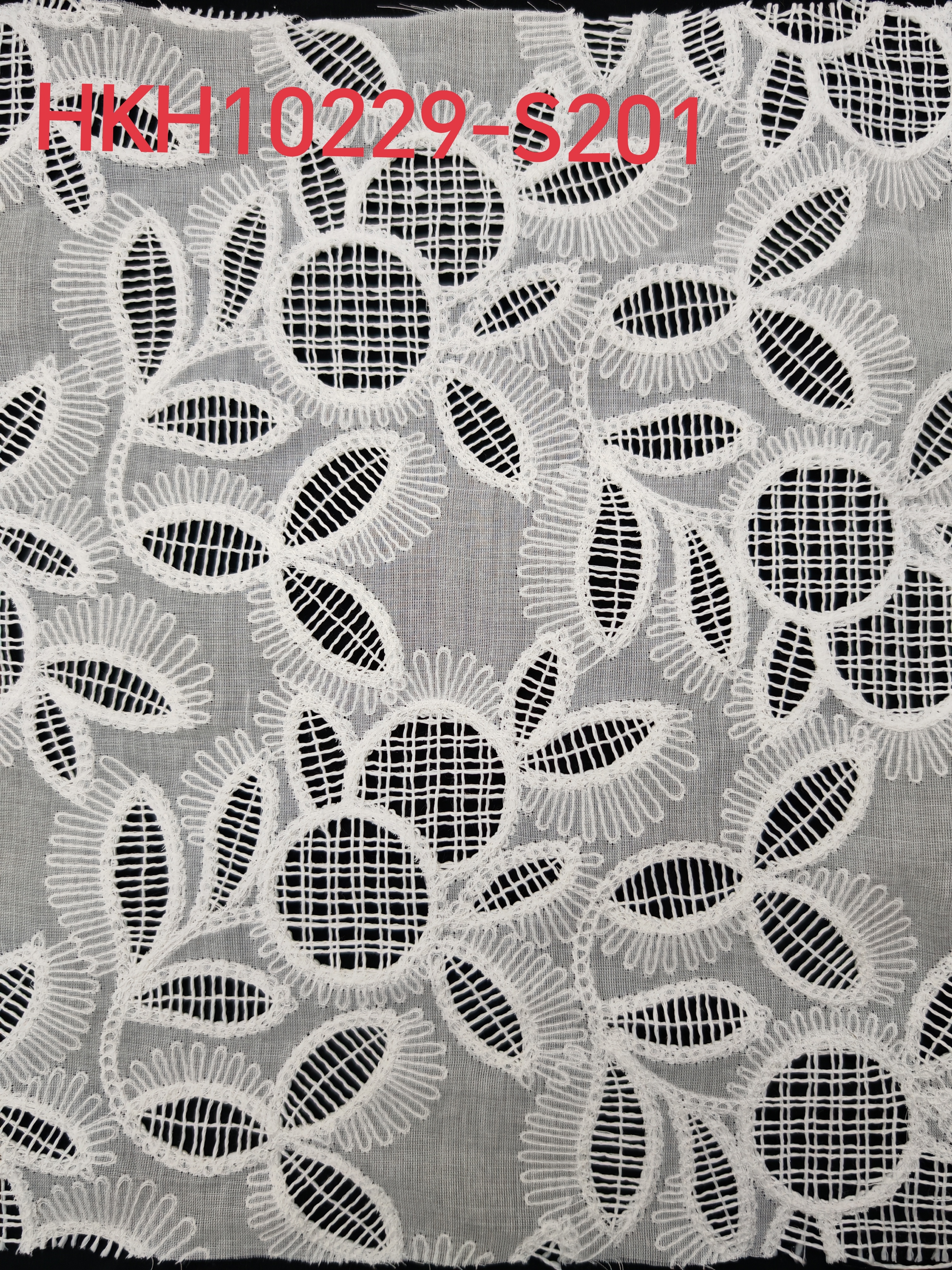 White Leaf Pattern With Cording And Laser Cutting Embroidery HKH10229  Laser Cutting Embroidery Lace,wedding dress fabric,chiffon fabric
