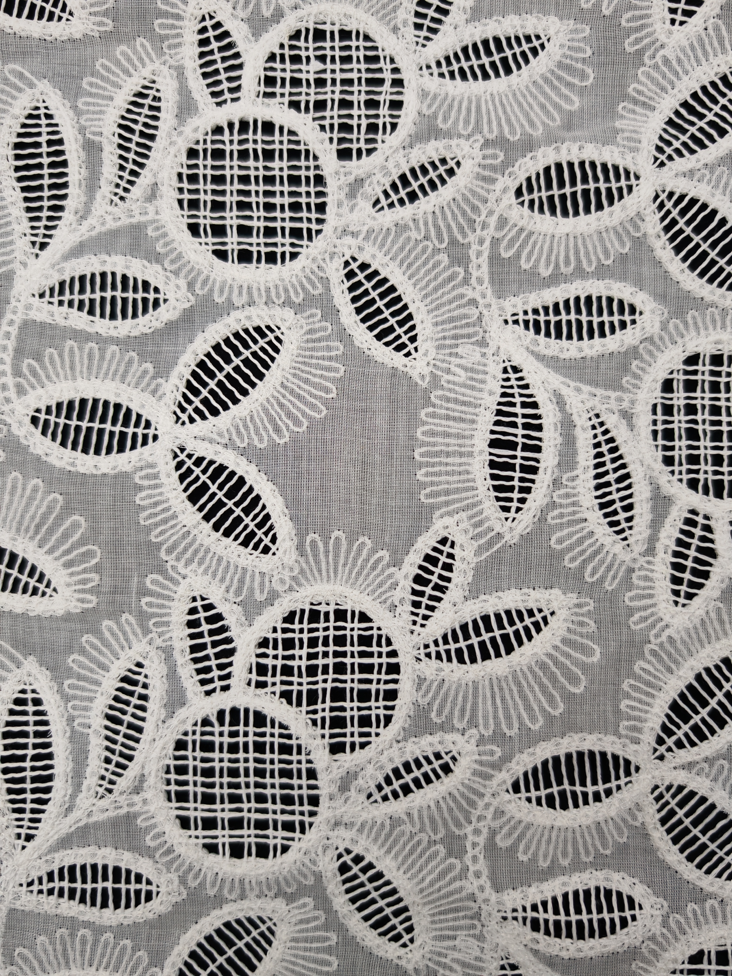 White Leaf Pattern With Cording And Laser Cutting Embroidery HKH10229  Laser Cutting Embroidery Lace,wedding dress fabric,chiffon fabric