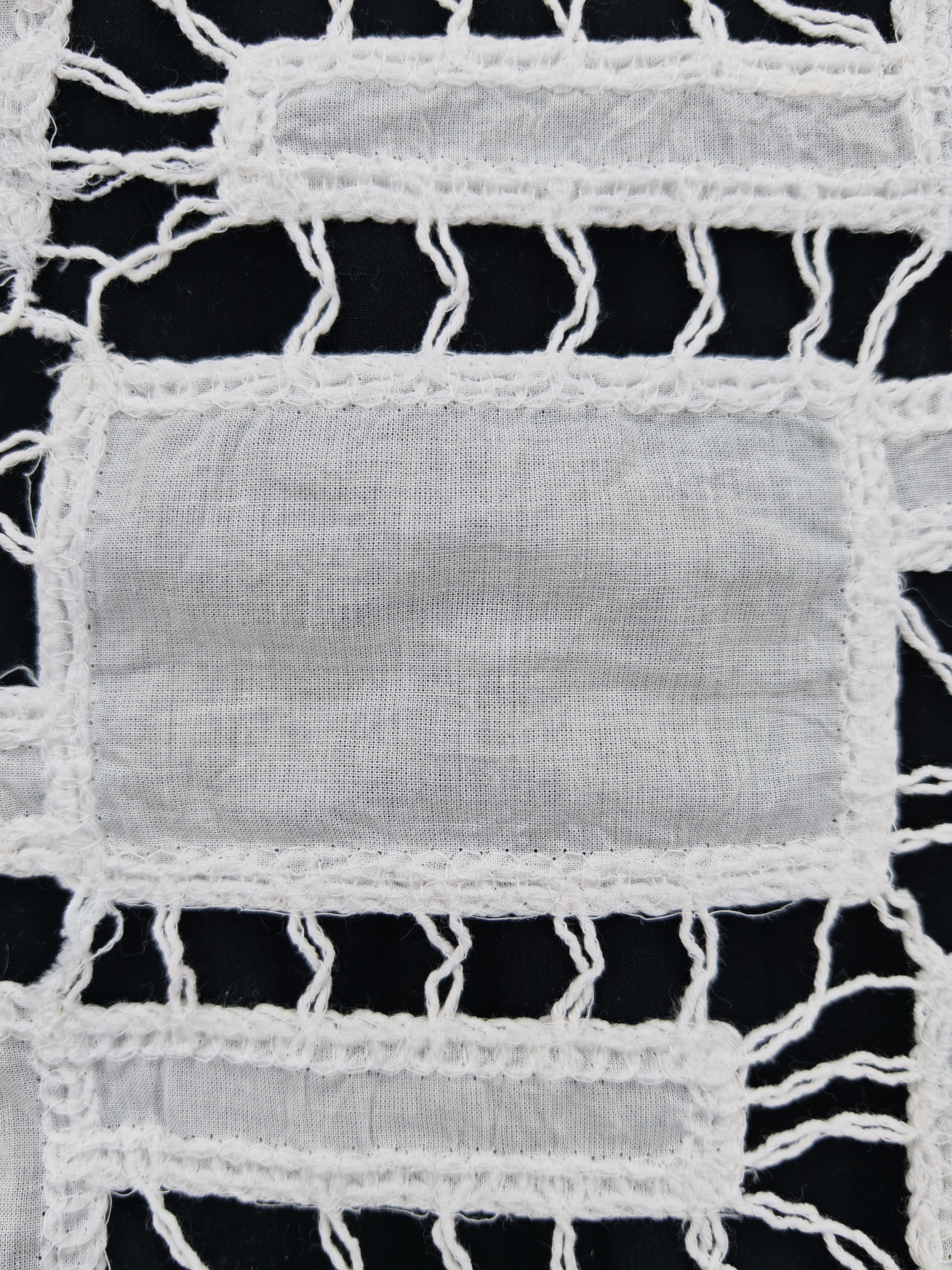 Contracted Rectangular Pattern With Cording And Laser Cutting Embroidery HKH10233  Laser Cutting Embroidery Lace,wedding dress fabric,chiffon fabric