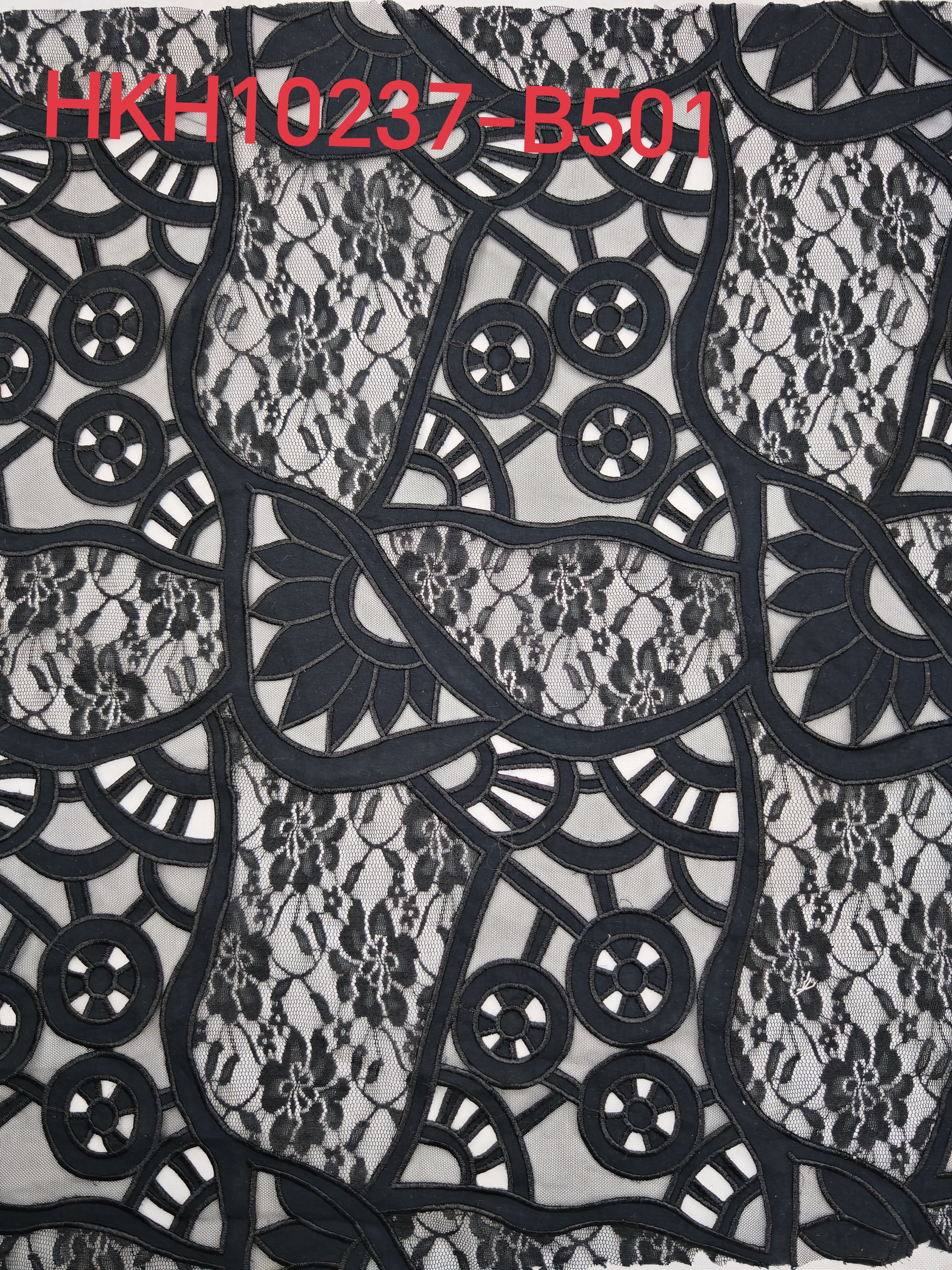Beautiful Geometric Irregularity Pattern With Laser Cutting Embroidery HKH10237  Laser Cutting Embroidery Lace,wedding dress fabric,chiffon fabric