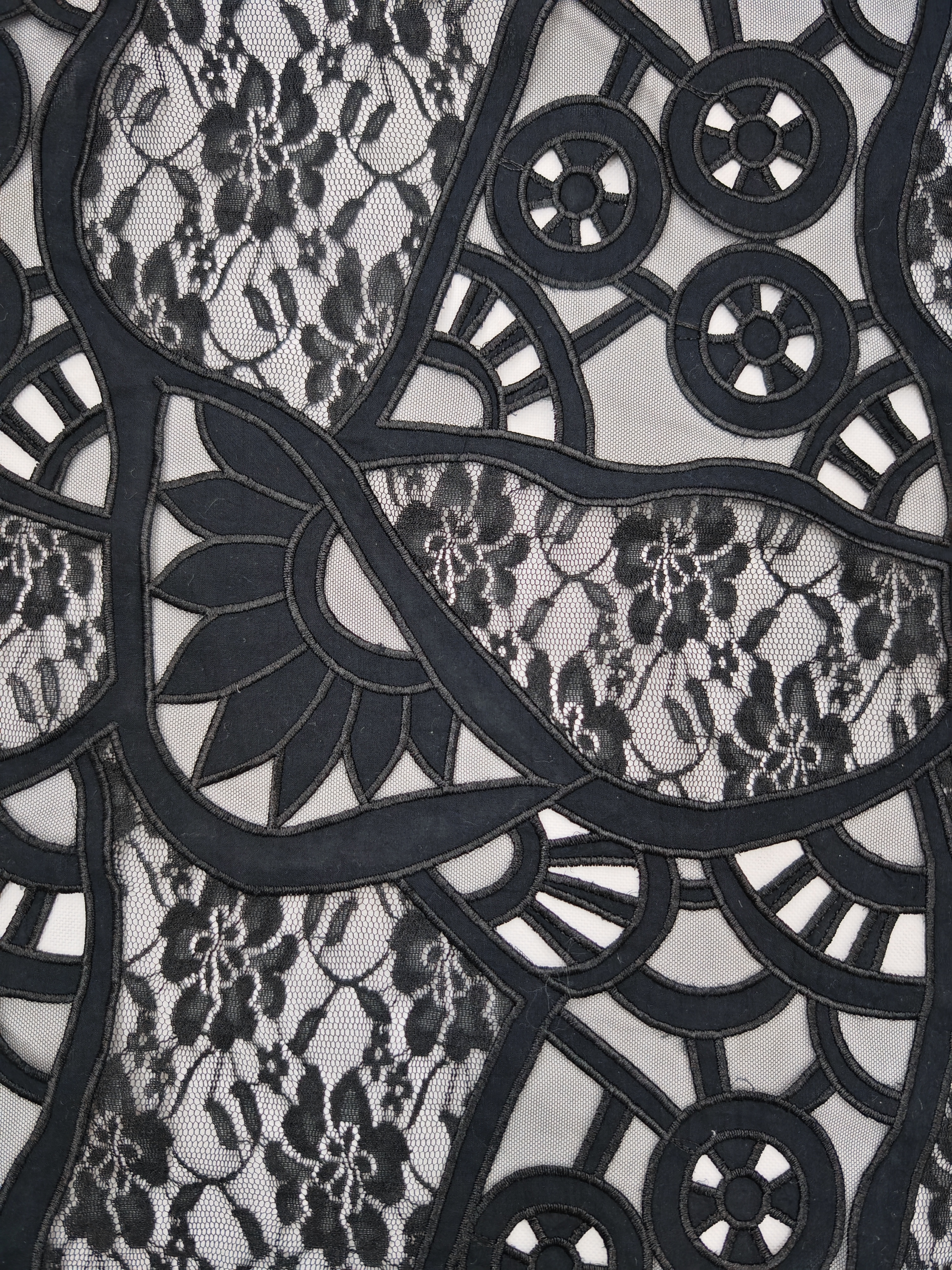 Beautiful Geometric Irregularity Pattern With Laser Cutting Embroidery HKH10237  Laser Cutting Embroidery Lace,wedding dress fabric,chiffon fabric