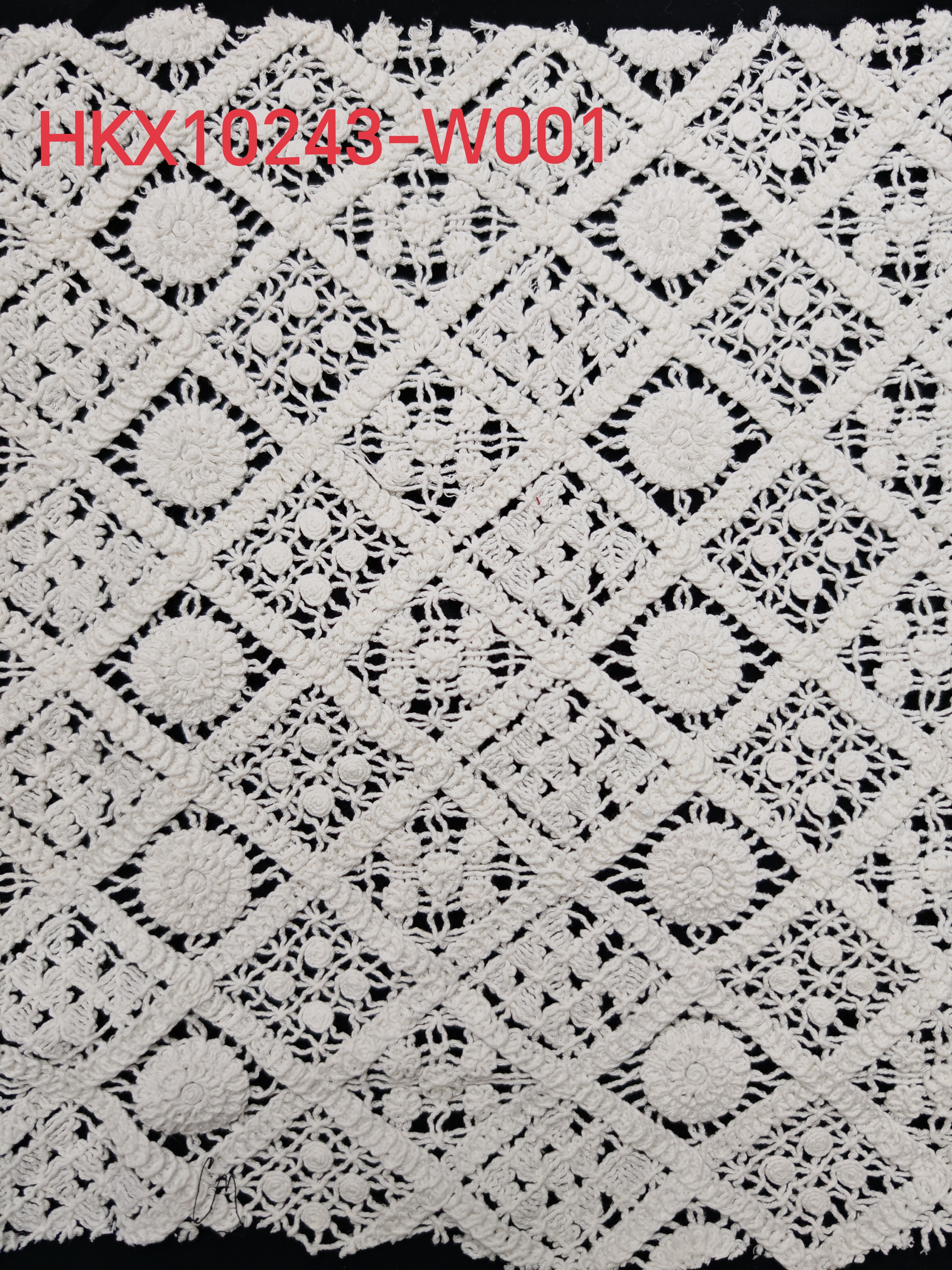 Geometric Square Pattern With Cording Embroidery HKX10243  sequins embroidery factory
