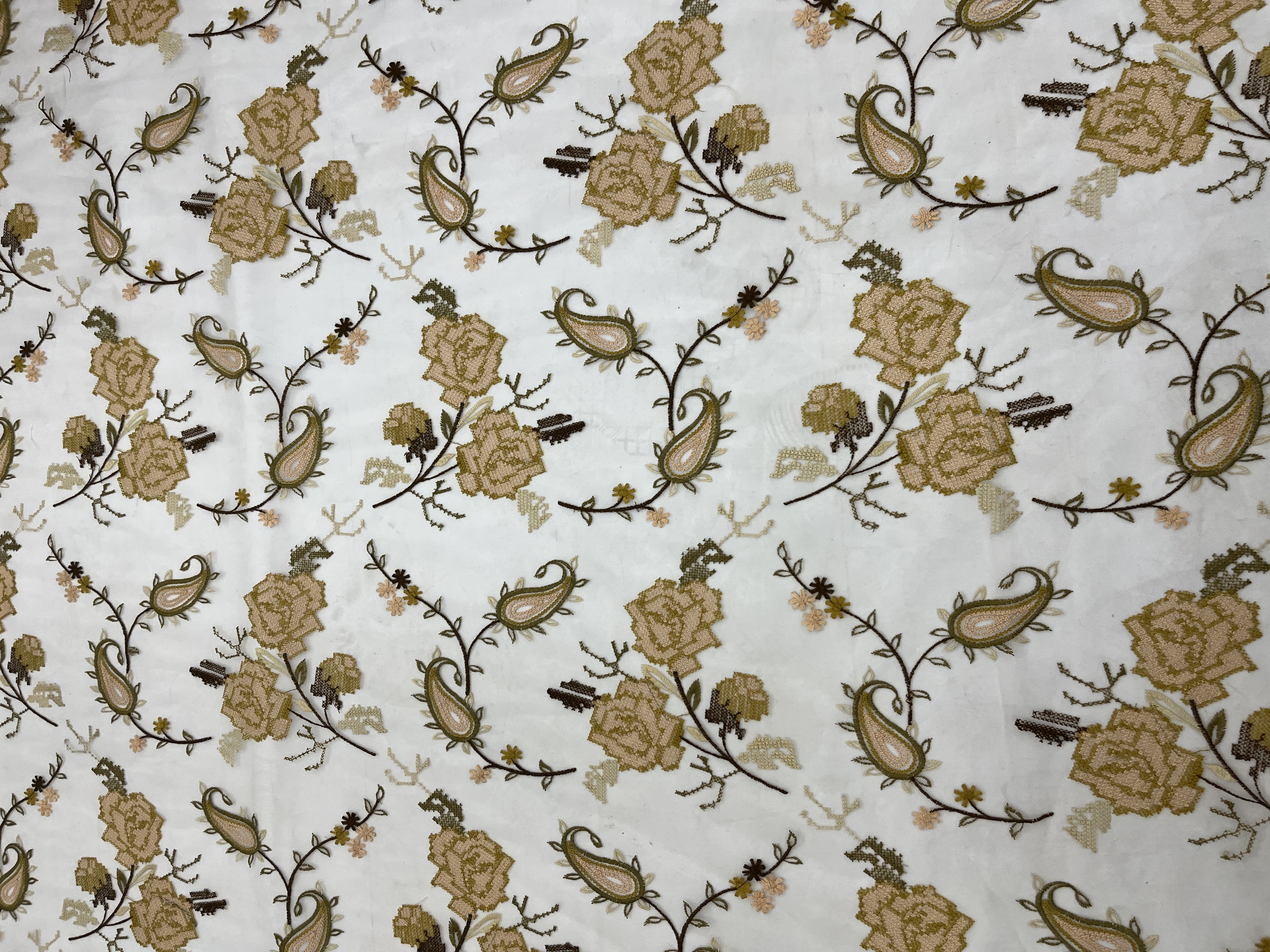 Brown Rose Pattern With Plain Embroidery HKC10193  embroidery fabric,fashion embroidery fabric,textile