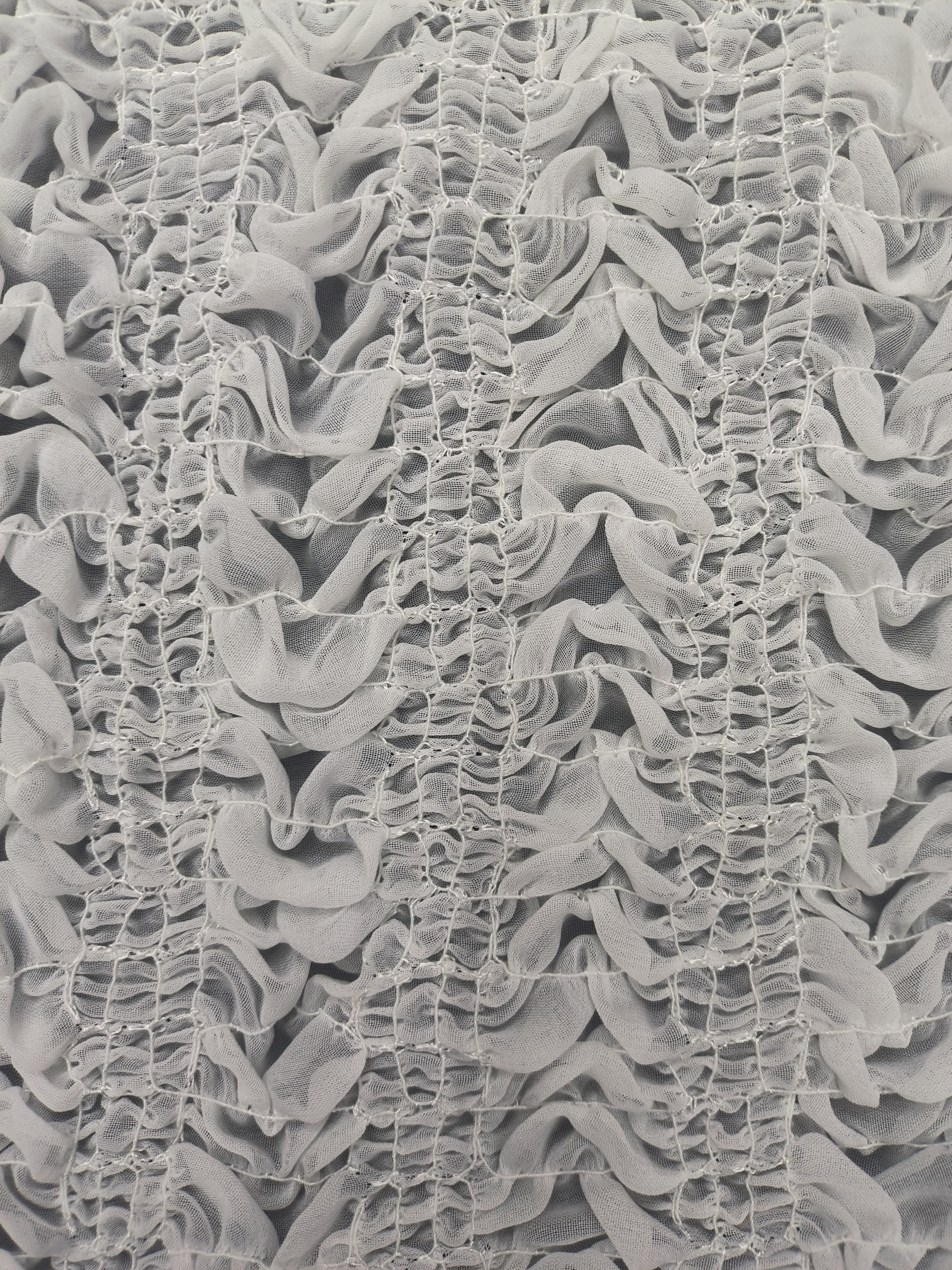 White Wrinkled Cloth With Plain Embroidery HKP10206  embroidery fabric,fashion embroidery fabric,textile
