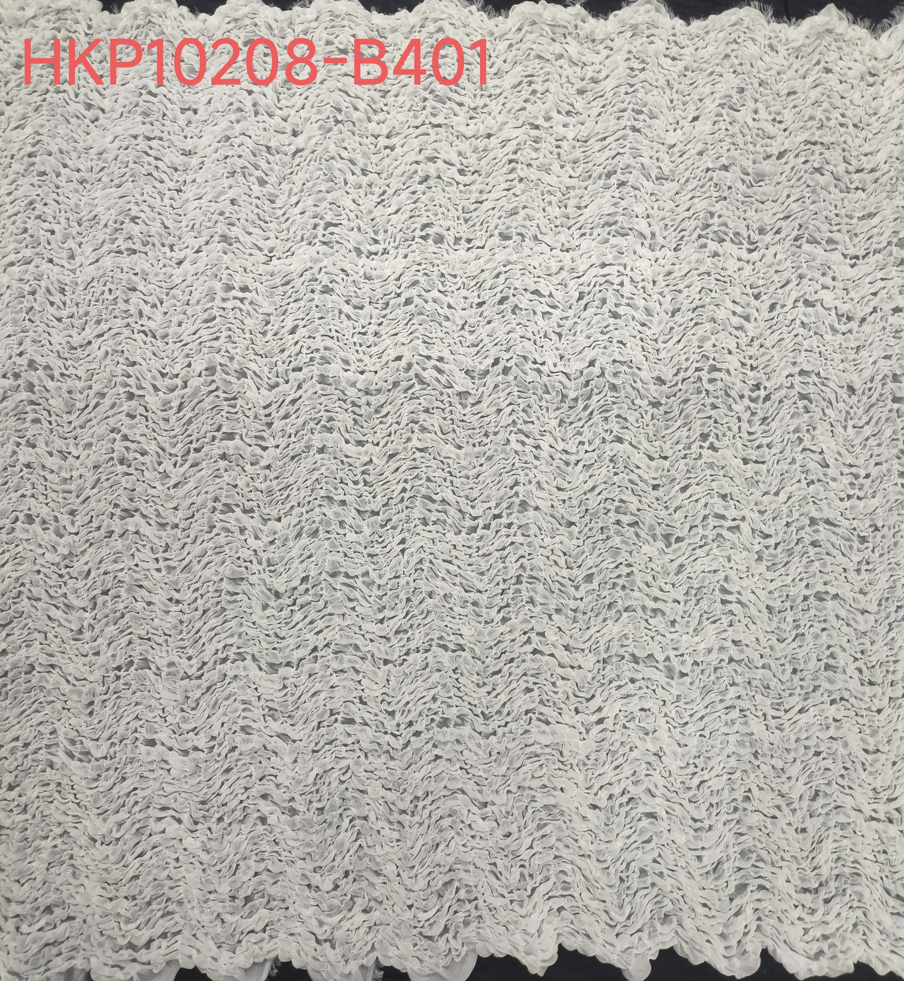 White Wrinkled Cloth With Plain Embroidery HKP10208  embroidery fabric,fashion embroidery fabric,textile