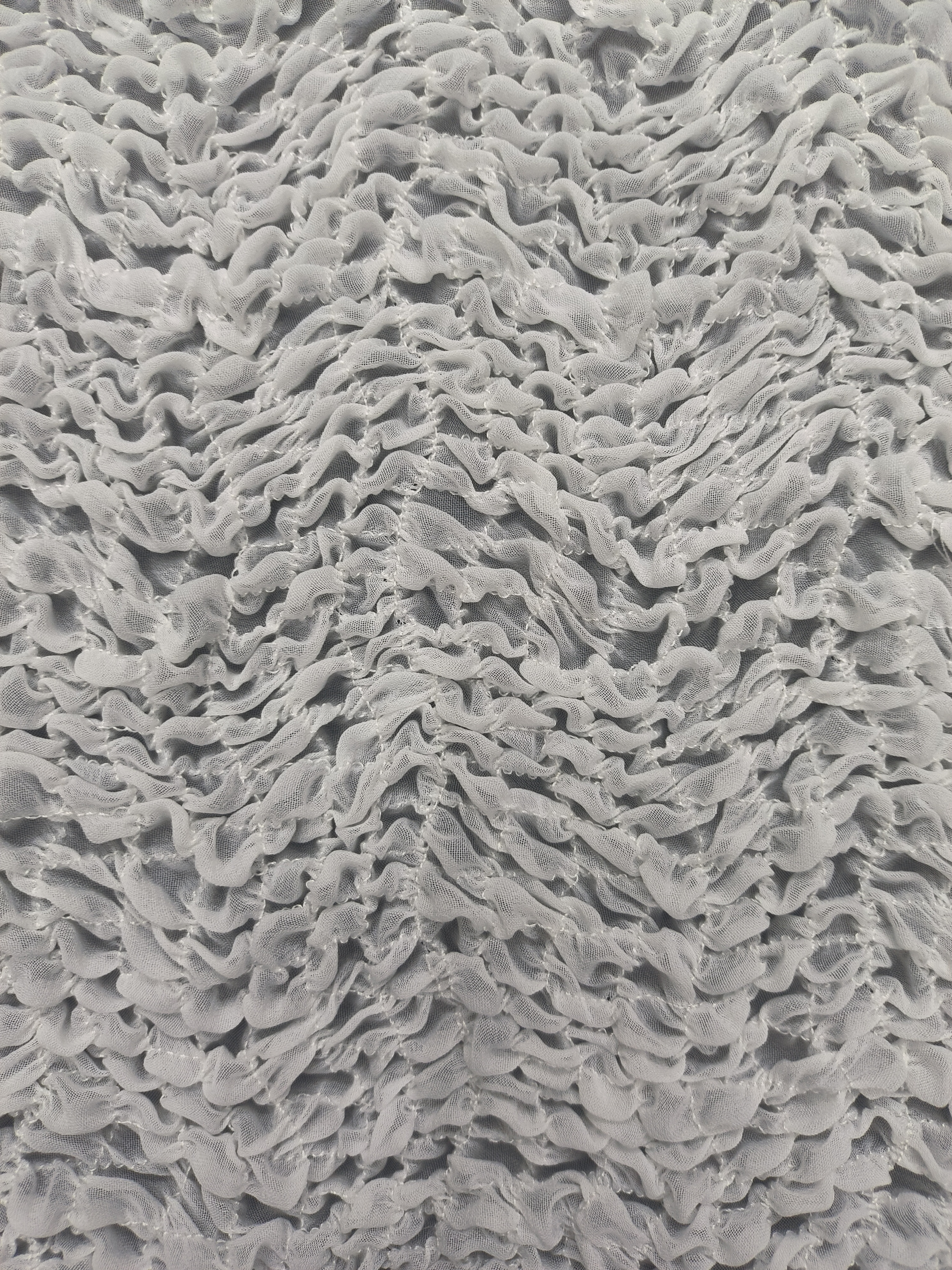 White Wrinkled Cloth With Plain Embroidery HKP10208  embroidery fabric,fashion embroidery fabric,textile