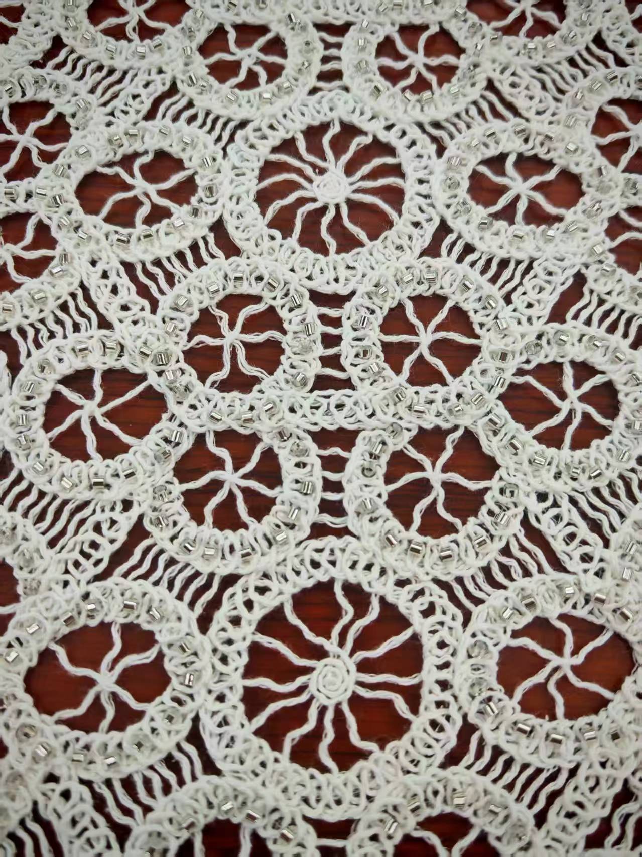 Geometry Pattern With Cording Embroidery HKG10301  sequins embroidery factory
