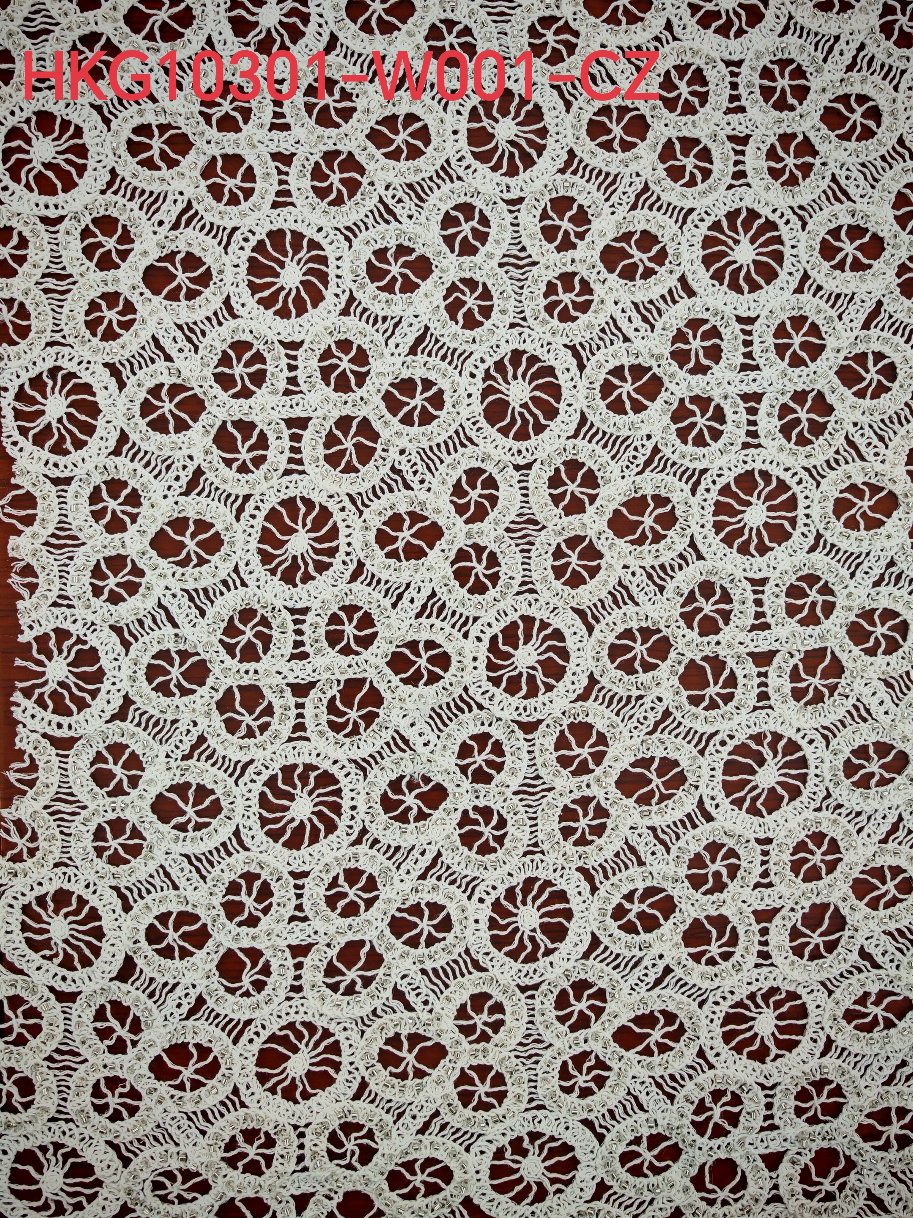 Geometry Pattern With Cording Embroidery HKG10301  sequins embroidery factory