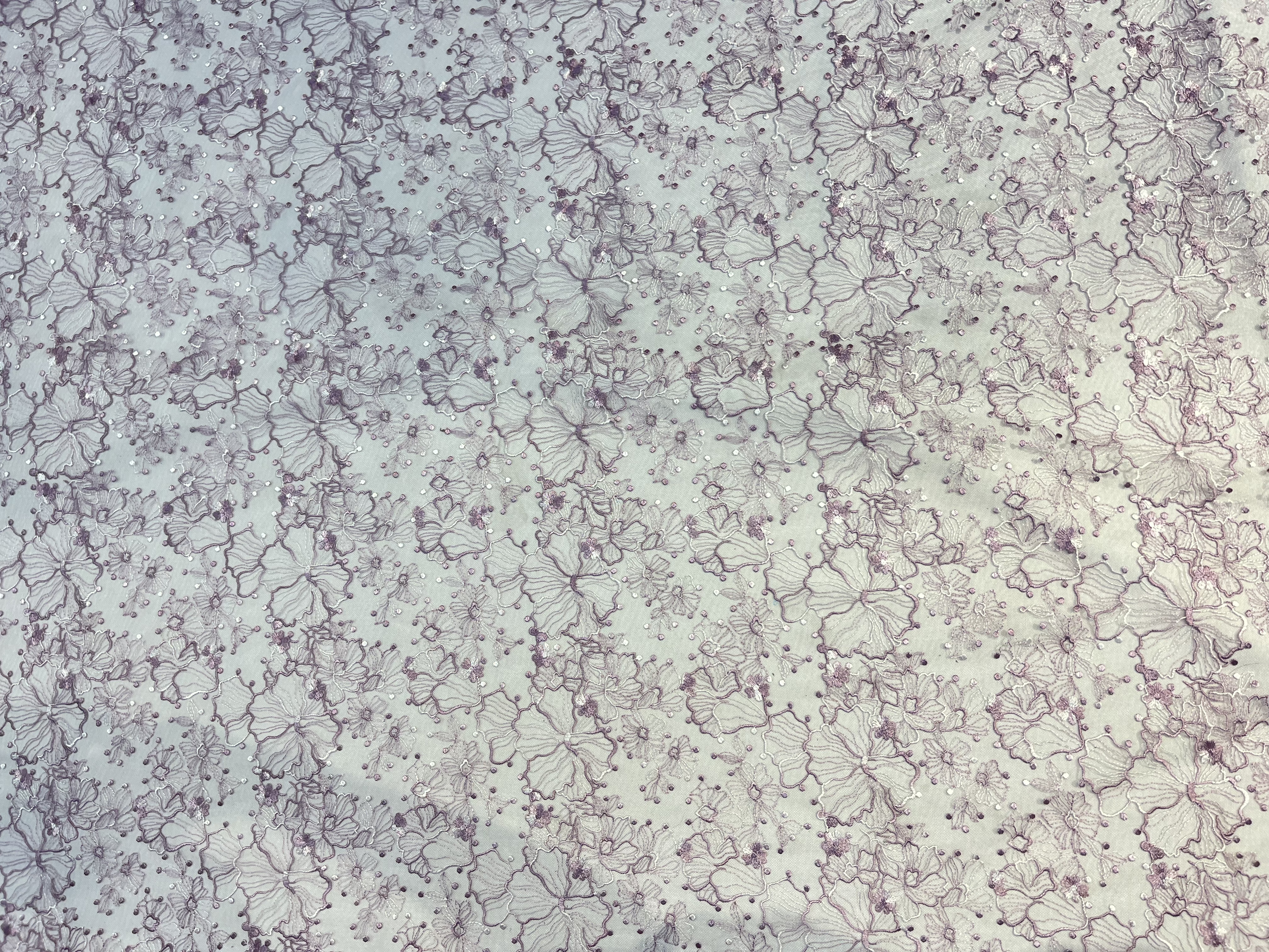 Purple Flower Pattern With Plain Embroidery HKP10305  embroidery fabric,fashion embroidery fabric,textile
