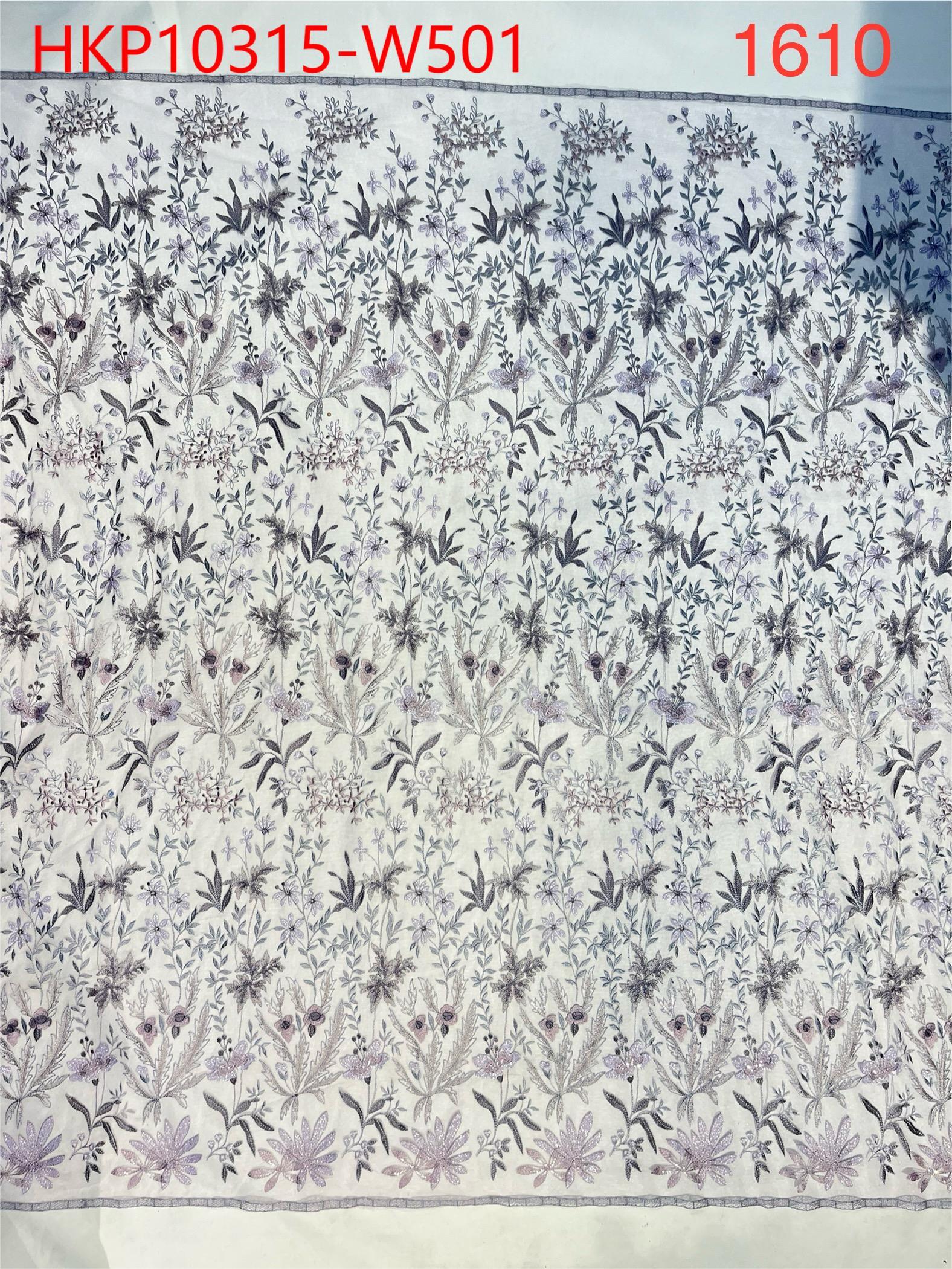 Purple floral Textile Colling Embroidery Fabric Factory HKP10315  sequins embroidery factory