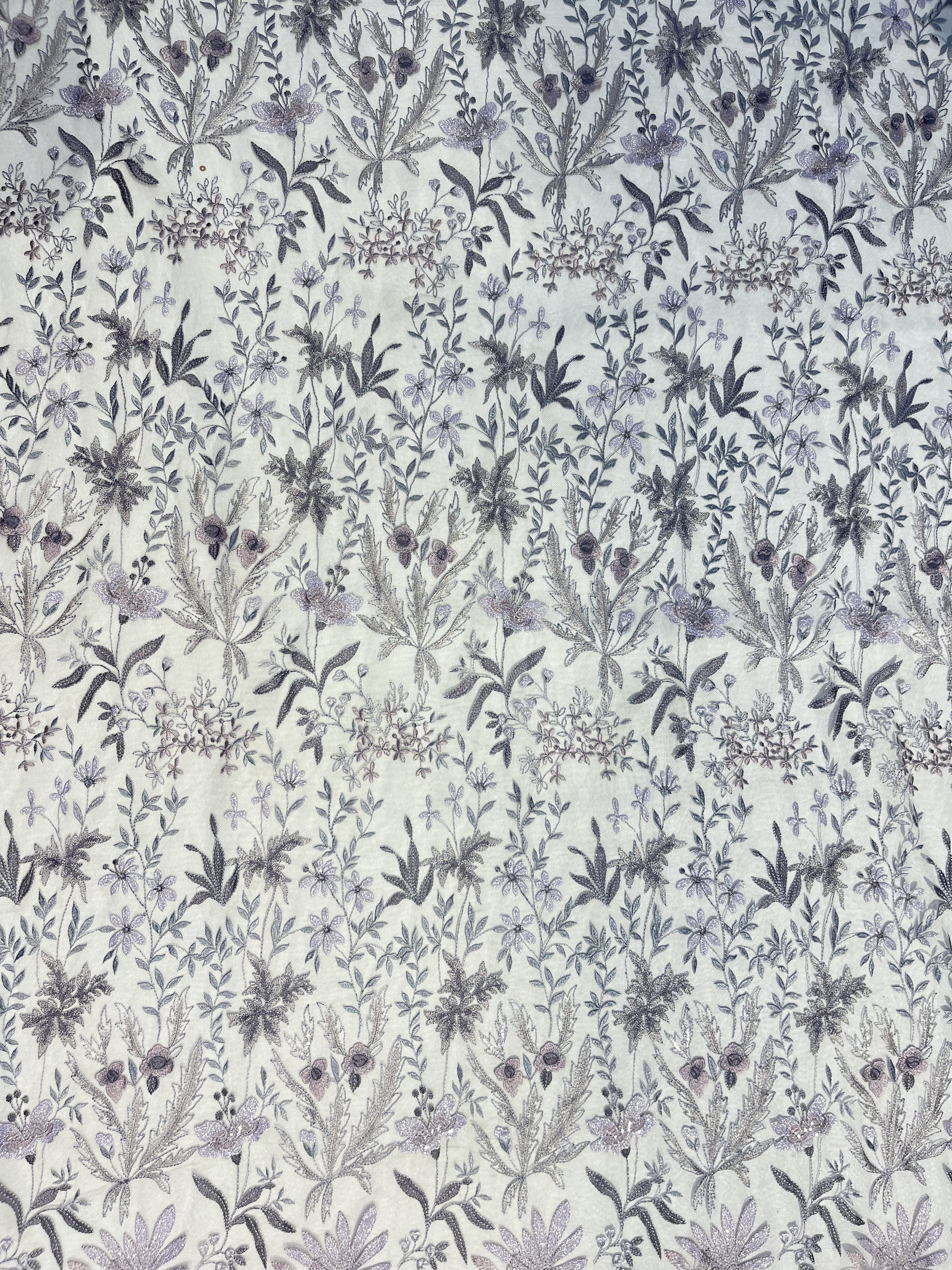 Purple floral Textile Colling Embroidery Fabric Factory HKP10315  sequins embroidery factory