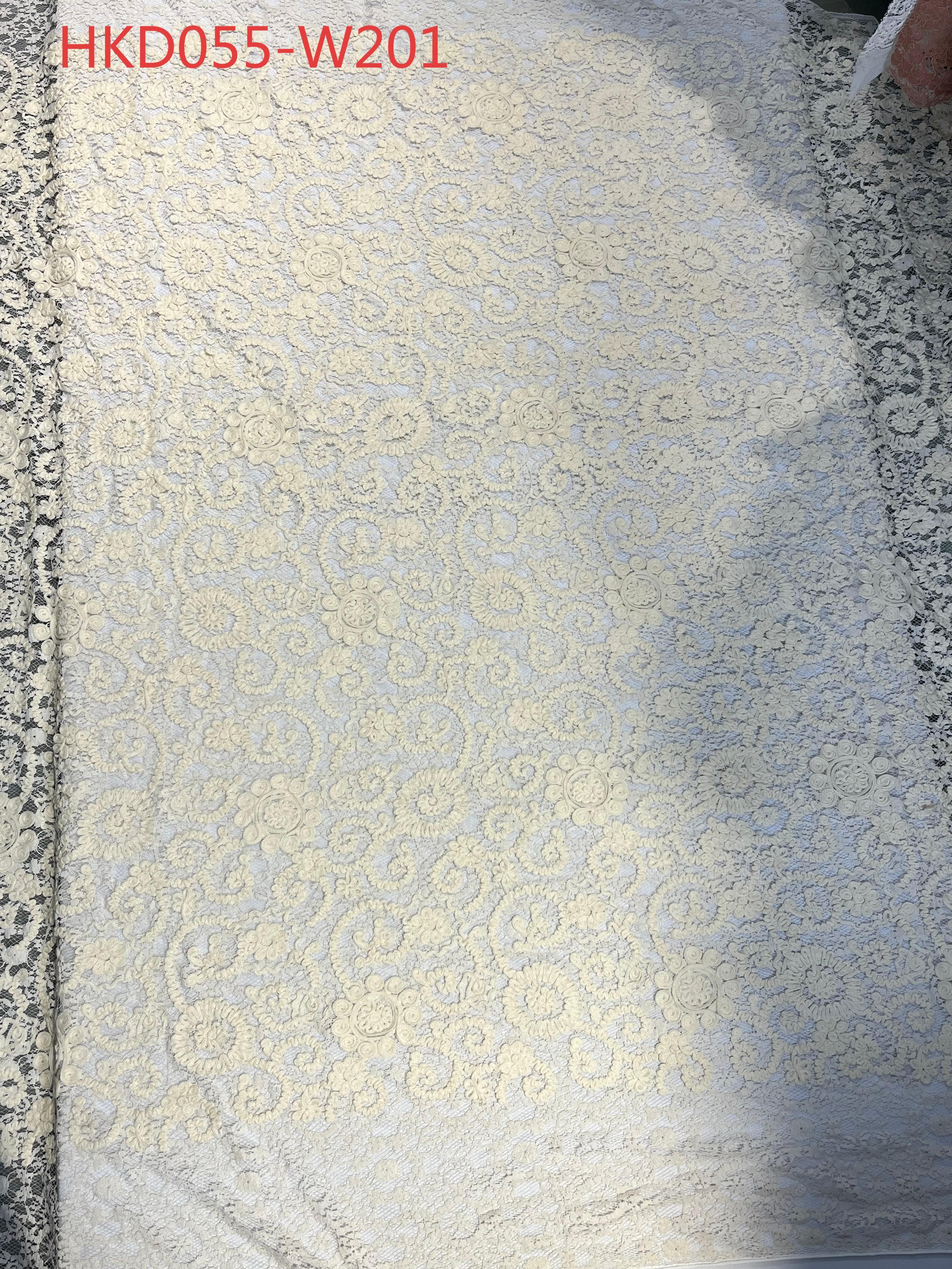 HKD055 High Quality Wholesale Coiling Embroidery Full Florals Breathable Soft Fabric Woven with Flowers Durable Textile  sequins embroidery factory