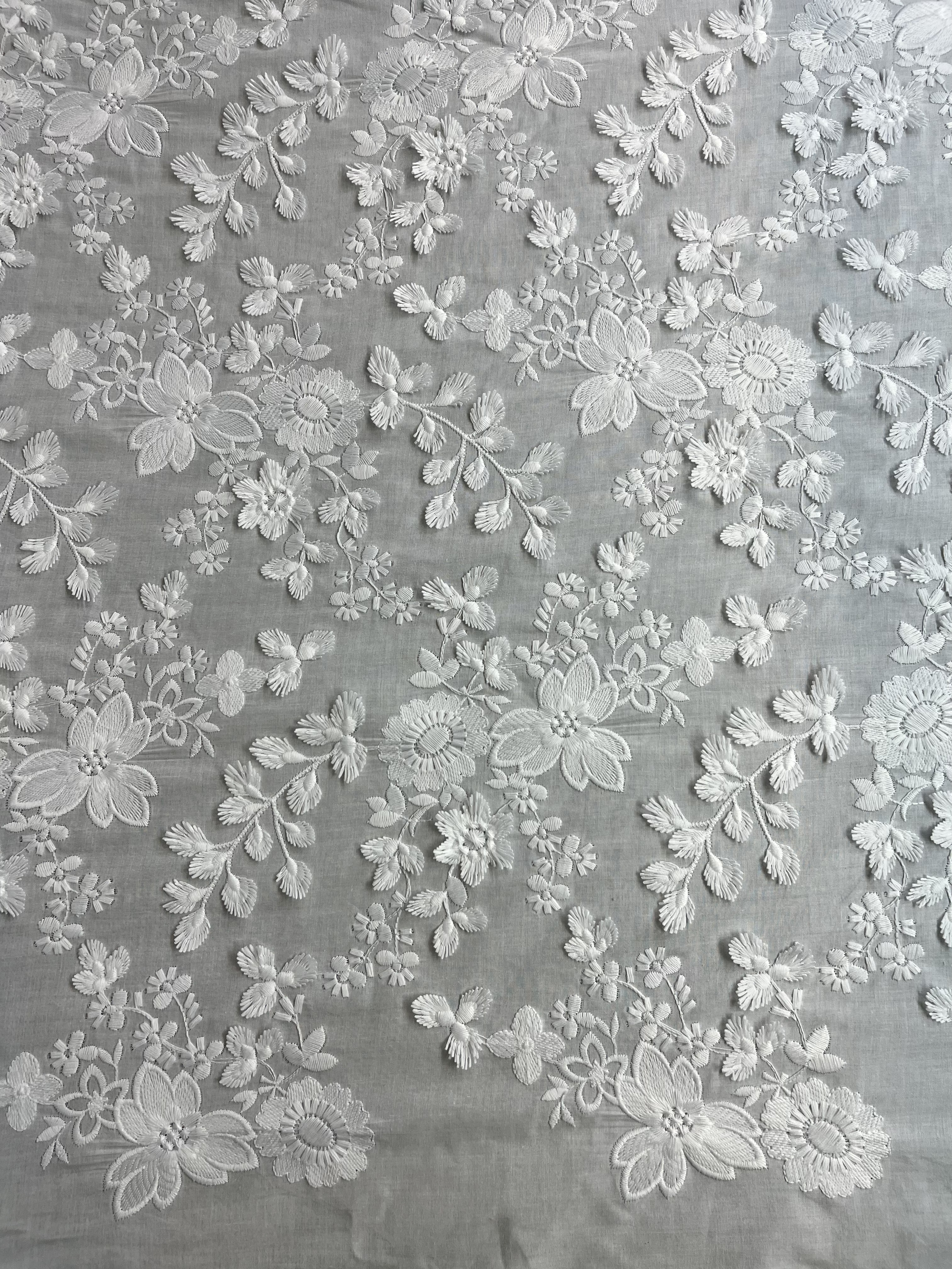 New Style Beatuficul Cotton Wholesale Plain Embroidery Florals Fabric Breathable Soft Durable Textile HKP6196  sequins embroidery factory