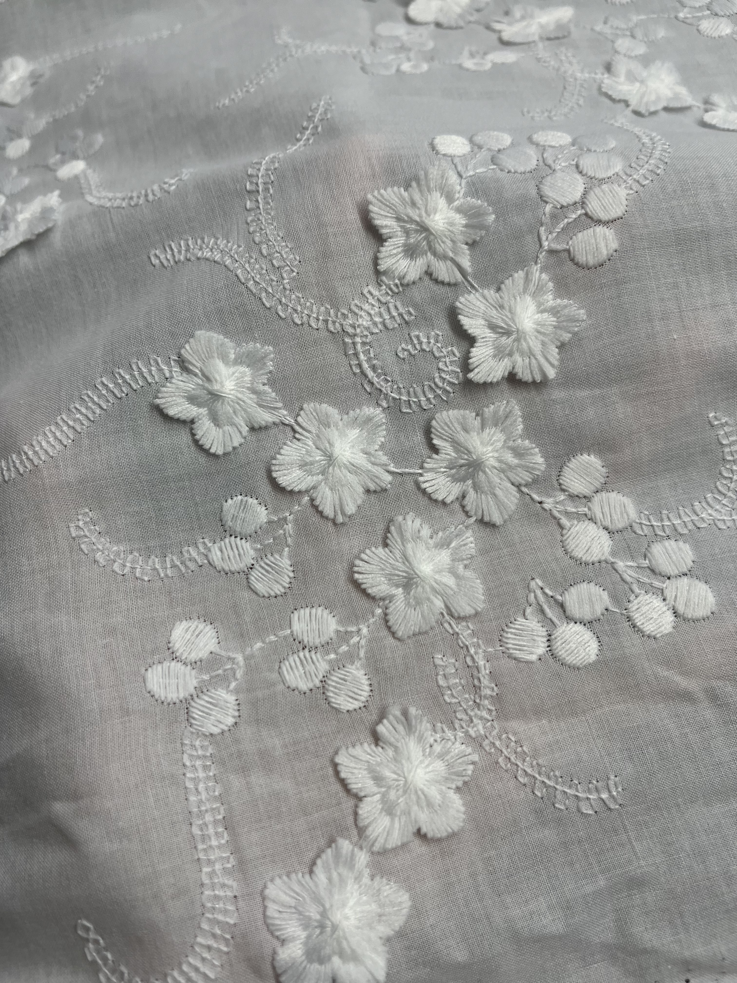New Style Beatuficul Cotton Wholesale Plain Embroidery Florals Fabric Breathable Soft Durable Textile HKP8240  sequins embroidery factory