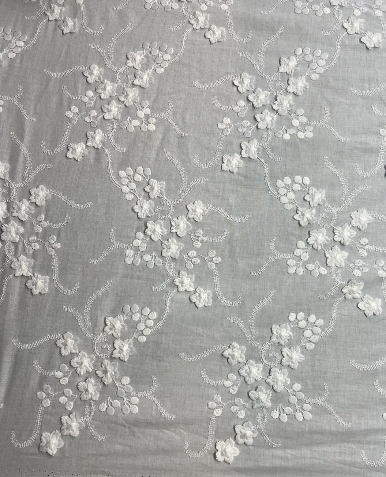 New Style Beatuficul Cotton Wholesale Plain Embroidery Florals Fabric Breathable Soft Durable Textile HKP8240  sequins embroidery factory