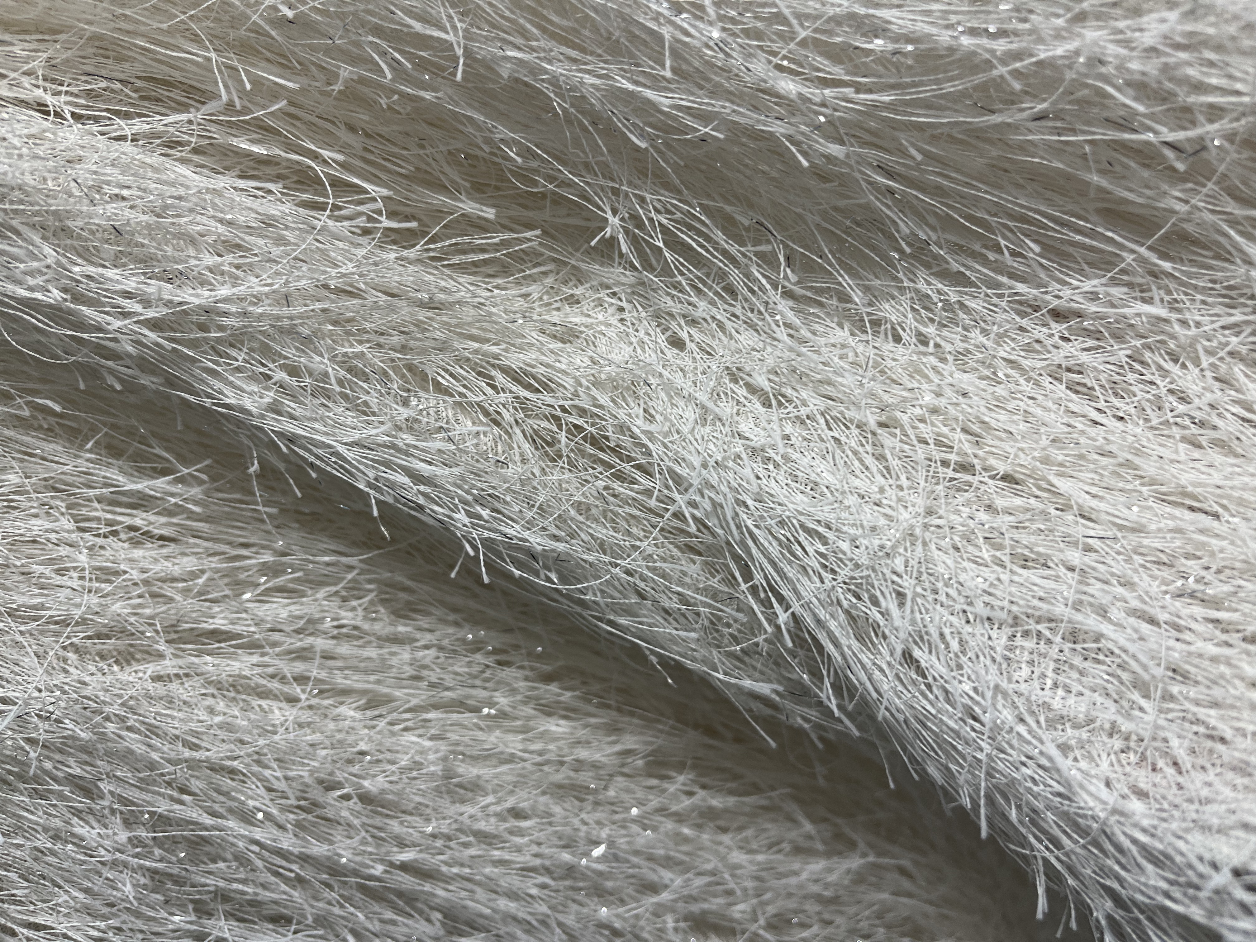 White Tassel with Sparkling Embroidery Fabric HKP9917 sequins embroidery factory