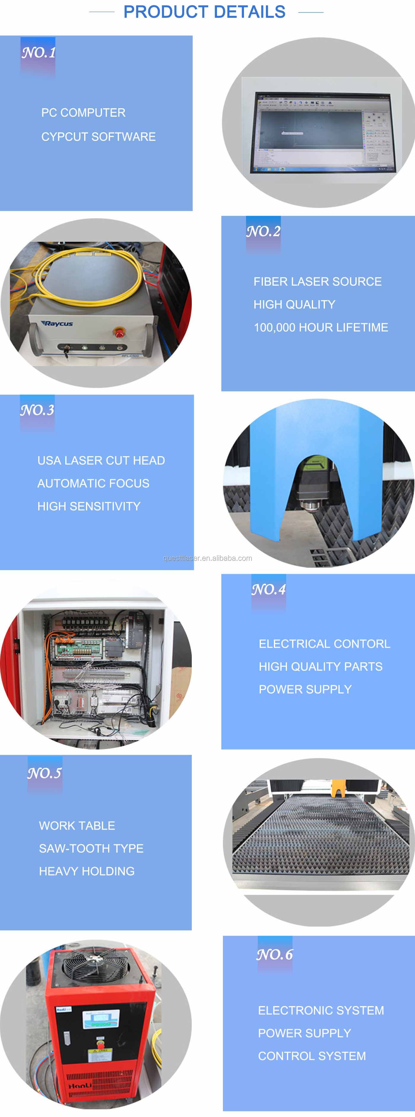 Raycus 3-axis CNC  6000w 8000w 10000w Laser Cutter Water Cooling for Sheet Metal  