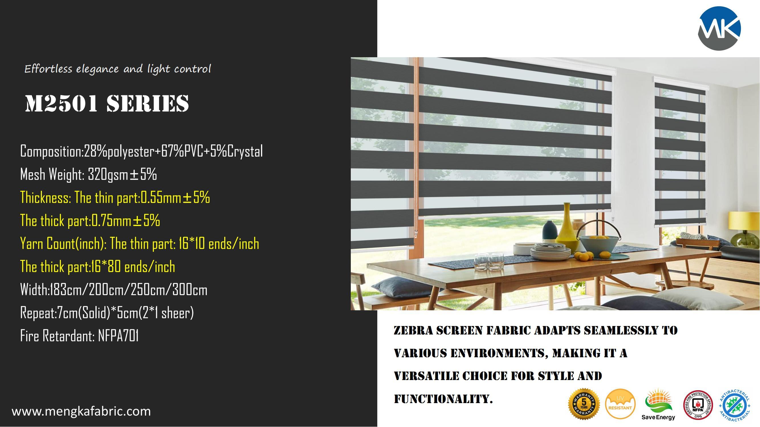  M2501 SERIESZebra Screen Fabric  