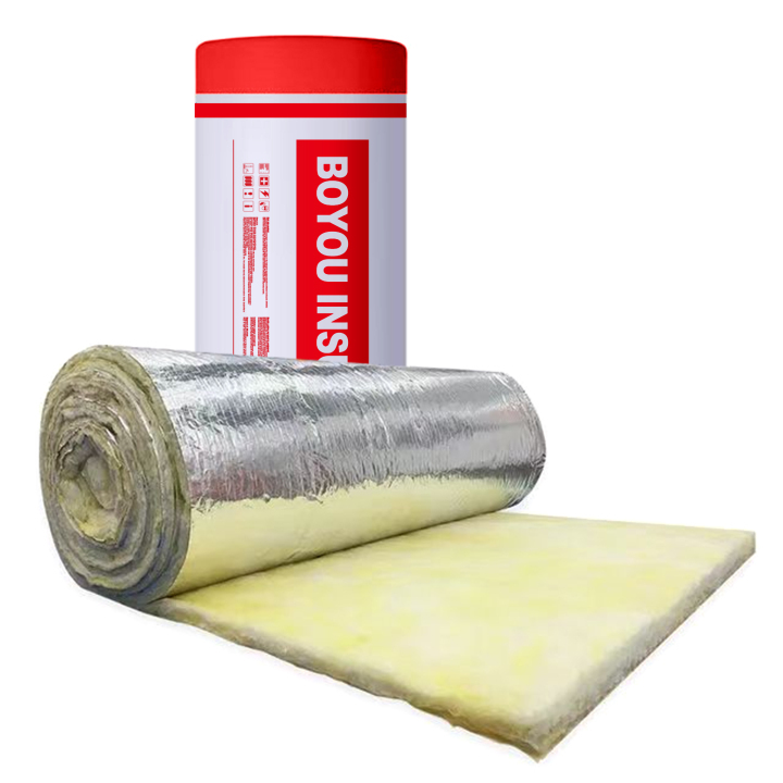 BOYOU Insulation 0.040 W/mk Workshop FSK Faced Insulating Glasswool Roll Fibreglass Wool Insulation Rolls Glass Wool Blanket  