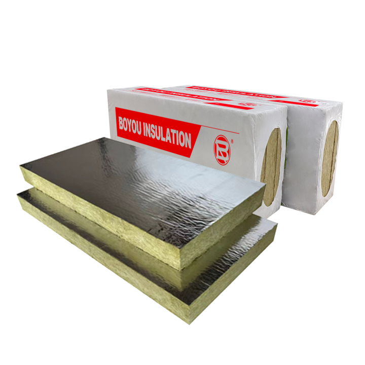 Wall or roof thermal Insulation with aluminum foil veneer stone wool board A1 class fireproof insulation  