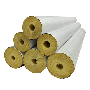 Hot steam pipeline fireproof tube insulation rock and glass wool pipe cover 80kg 120kg 25mm 1.5inch  