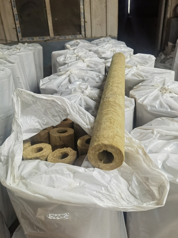 Hot steam pipeline fireproof tube insulation rock and glass wool pipe cover 80kg 120kg 25mm 1.5inch  