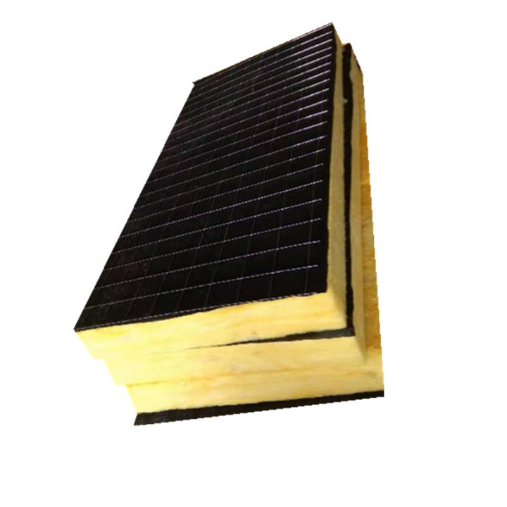 OEM blank tissue and wire mesh fireproof waterproof metal building insulation 1000mm width 48kg/m3 64kg/m3 100mm metal glass wool board  