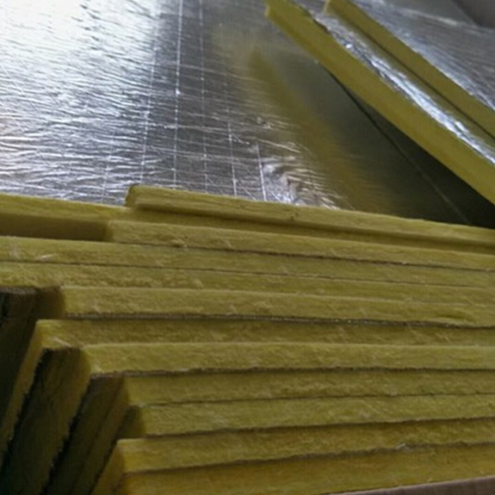 OEM wrapped Aluminum foil fireproof waterproof metal building insulation 1000mm width 48kg/m3 64kg/m3 100mm metal glass wool board  