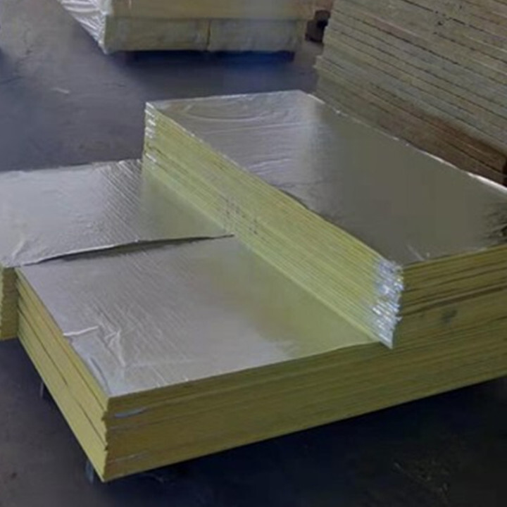 OEM wrapped Aluminum foil fireproof waterproof metal building insulation 1000mm width 48kg/m3 64kg/m3 100mm metal glass wool board  