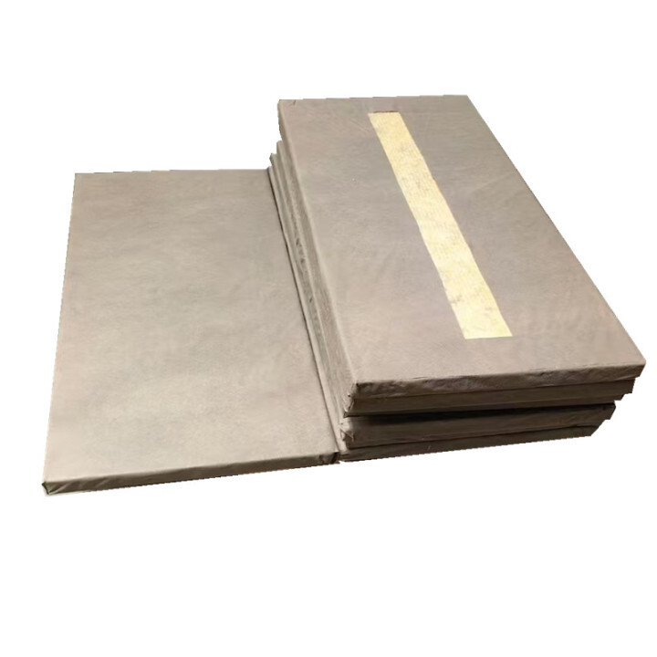 OEM wrapped nonwoven fabric 50-200kg 50-180mm thickness roof thermal insulation rock wool panel   