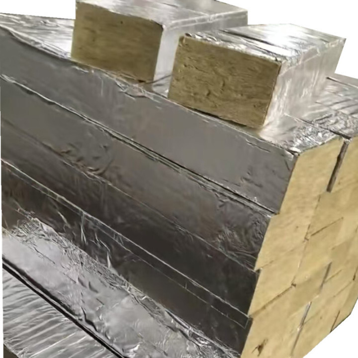 OEM wrapped aluminum foil 50-200kg 50-180mm thickness roof thermal insulation rock wool slab  