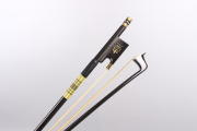 4/4 Violin Bow Braided Carbon Fiber Ebony Round Stick Straight Natural Bow Hair