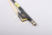 4/4 Violin Bow Braided Carbon Fiber Ebony Round Stick Straight Natural Bow Hair