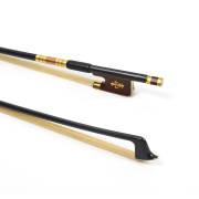 4/4 Violin Bow Braided Carbon Fiber Snakewood Frog Round Stick Straight Natural Bow Hair
