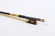 4/4 Violin Bow Braided Carbon Fiber Snakewood Frog Round Stick Straight Natural Bow Hair